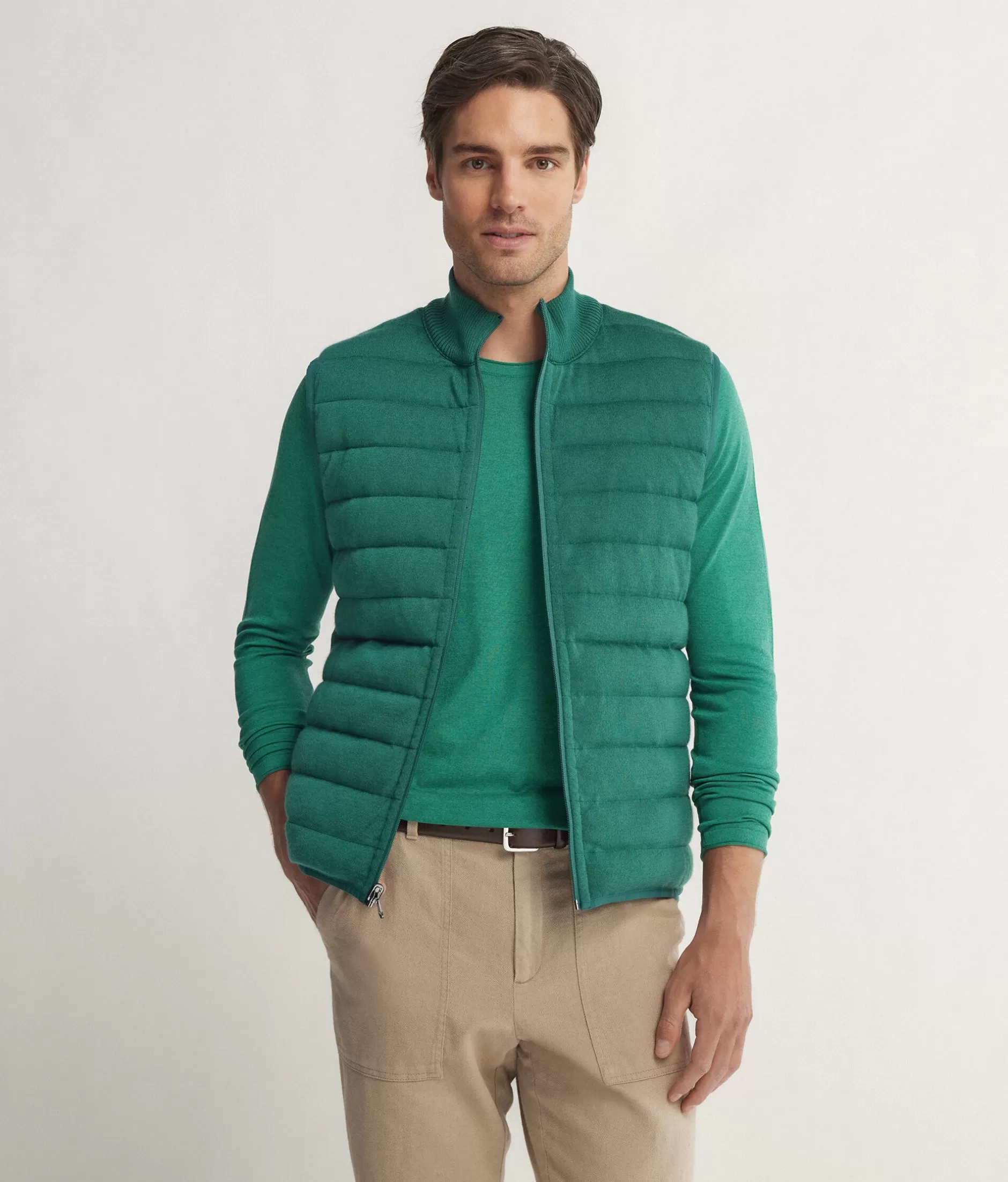 New Falconeri Reversible Cashmere Down Vest green -8970 - rio green