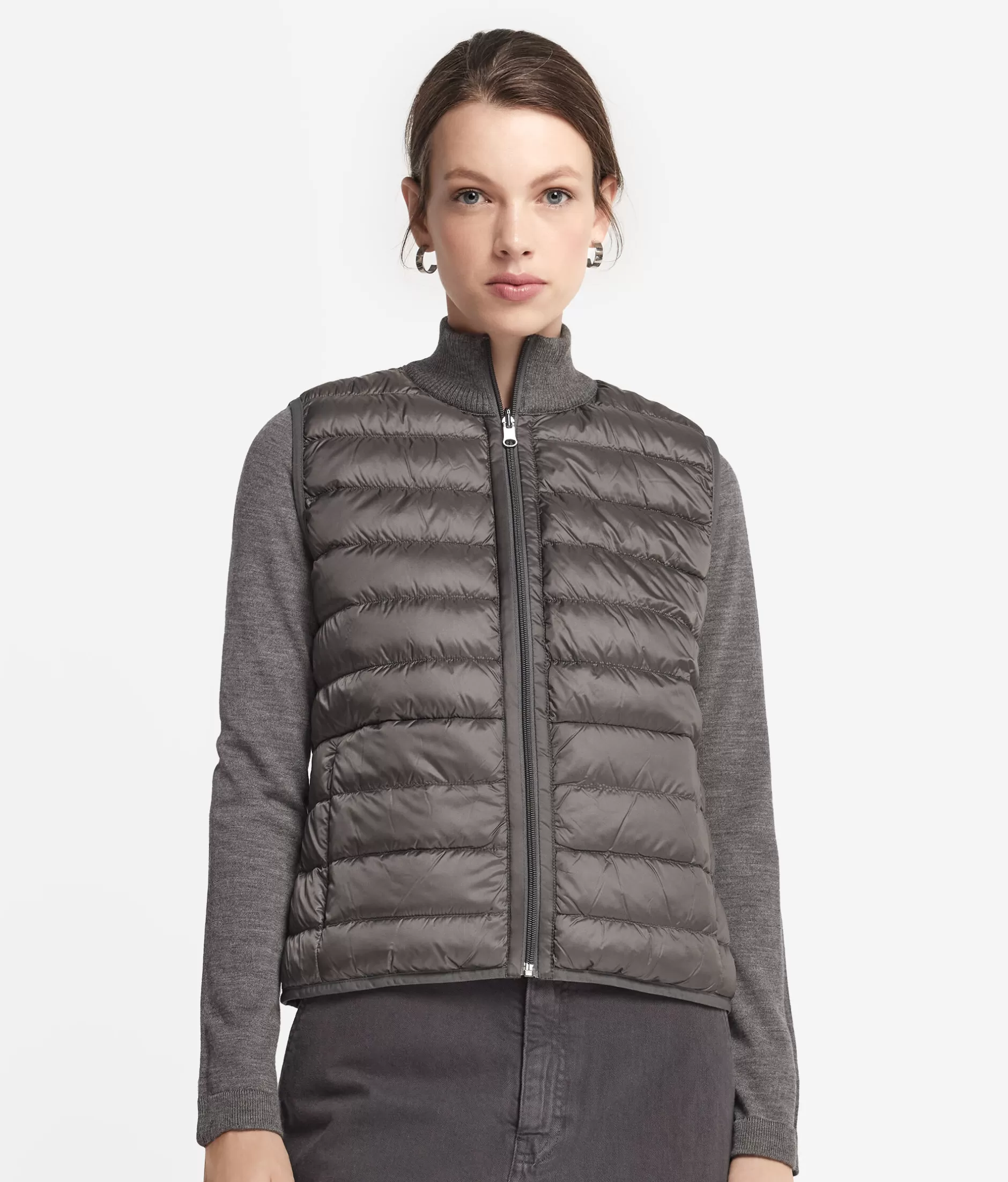 Online Falconeri Reversible Cashmere Down Vest grey -9108 - dark grey melange