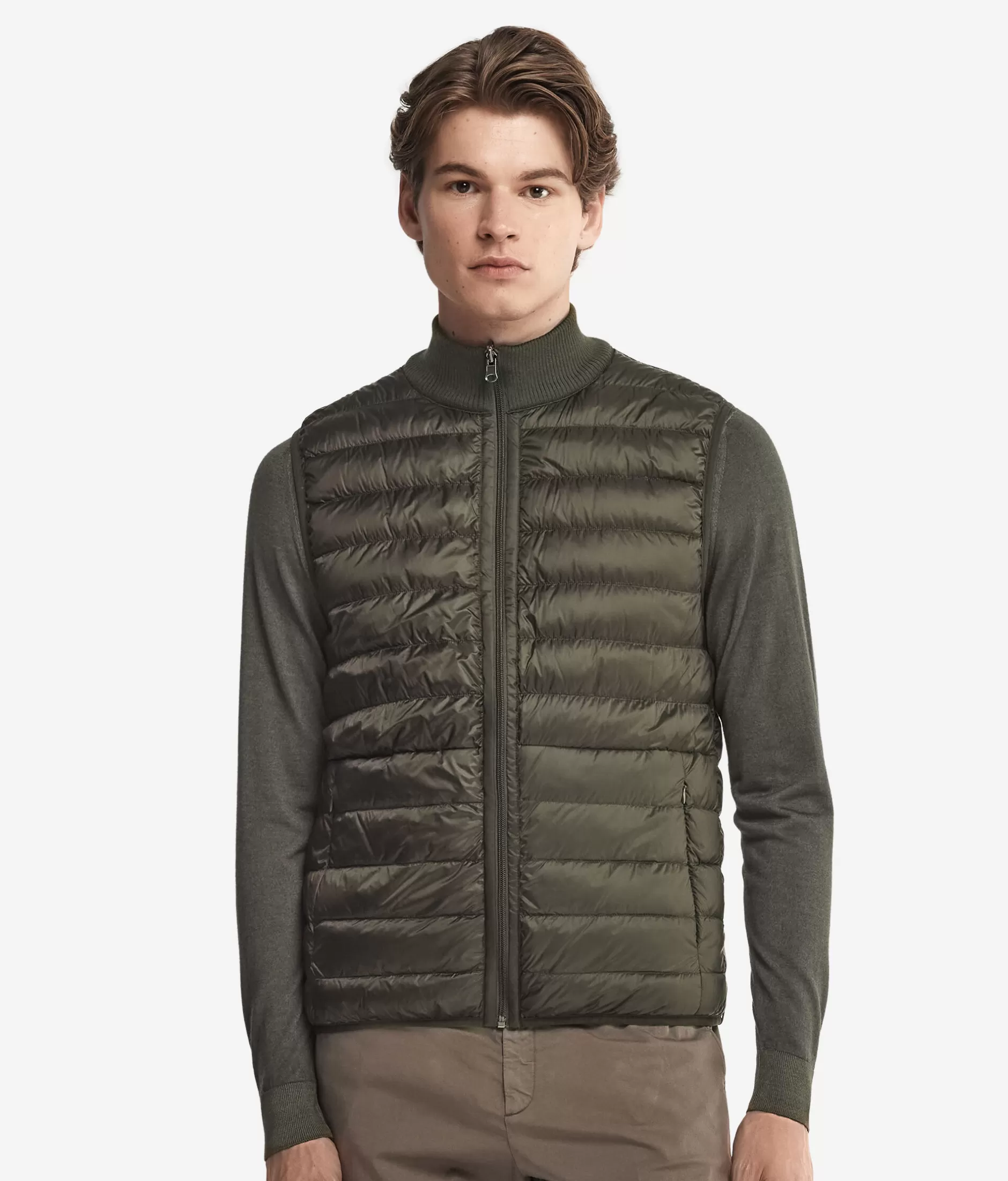 Cheap Falconeri Reversible Cashmere Down Vest dark green -9055 - dark camo