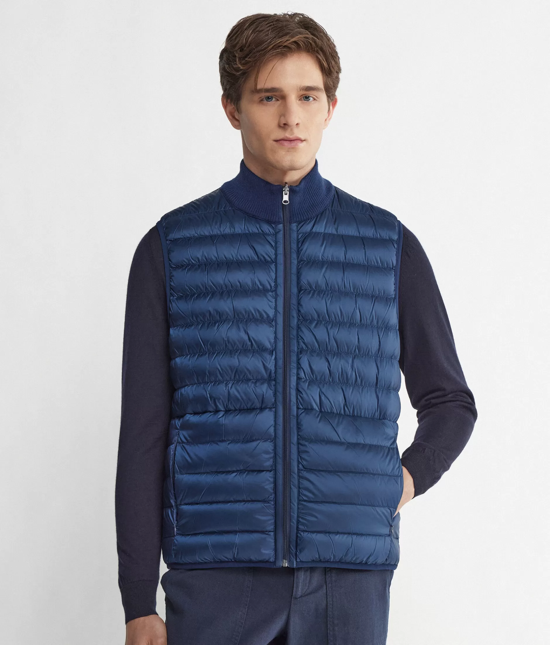 Online Falconeri Reversible Cashmere Down Vest blue -8187 - ink black