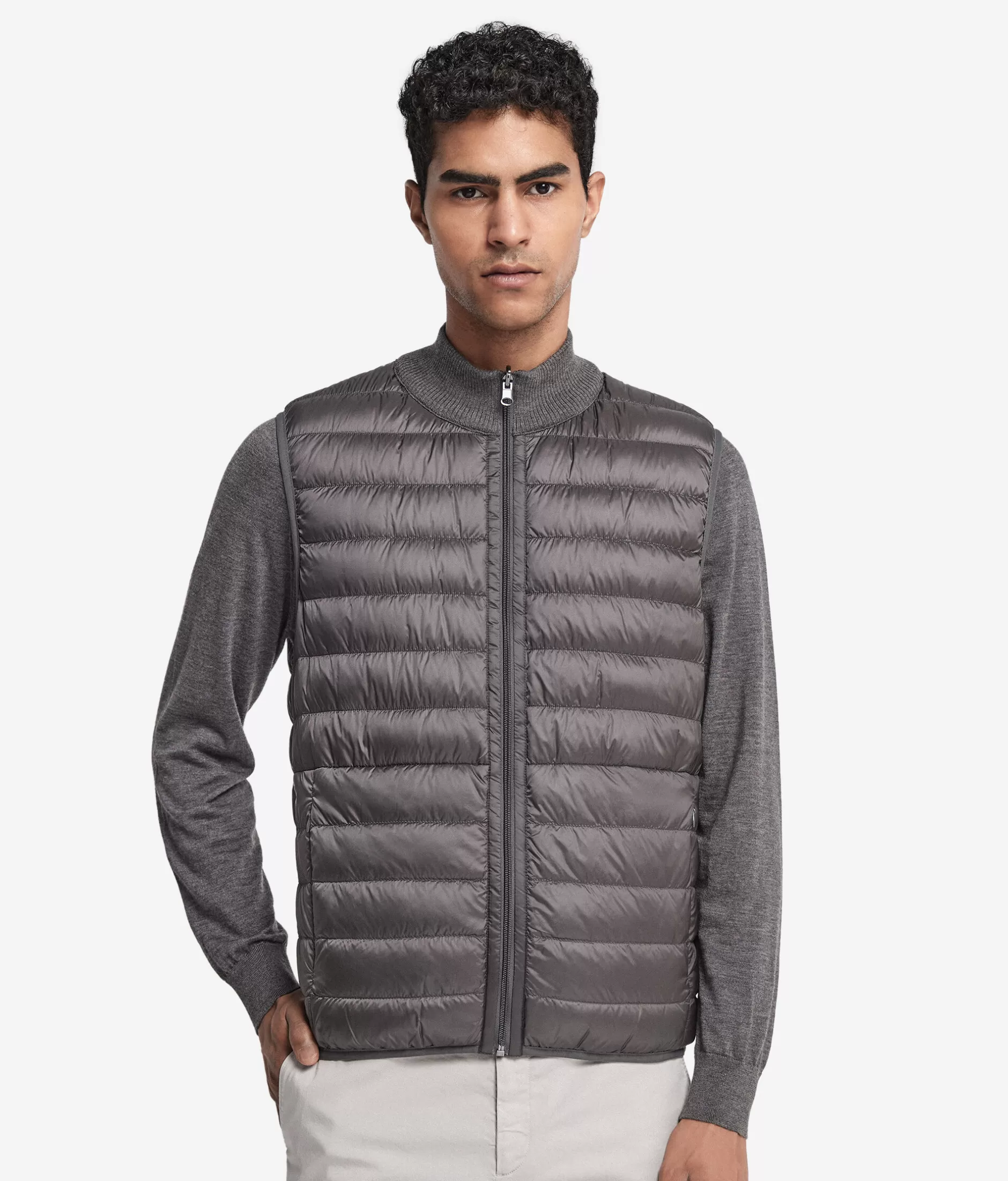 Best Sale Falconeri Reversible Cashmere Down Vest grey -9108 - dark grey melange