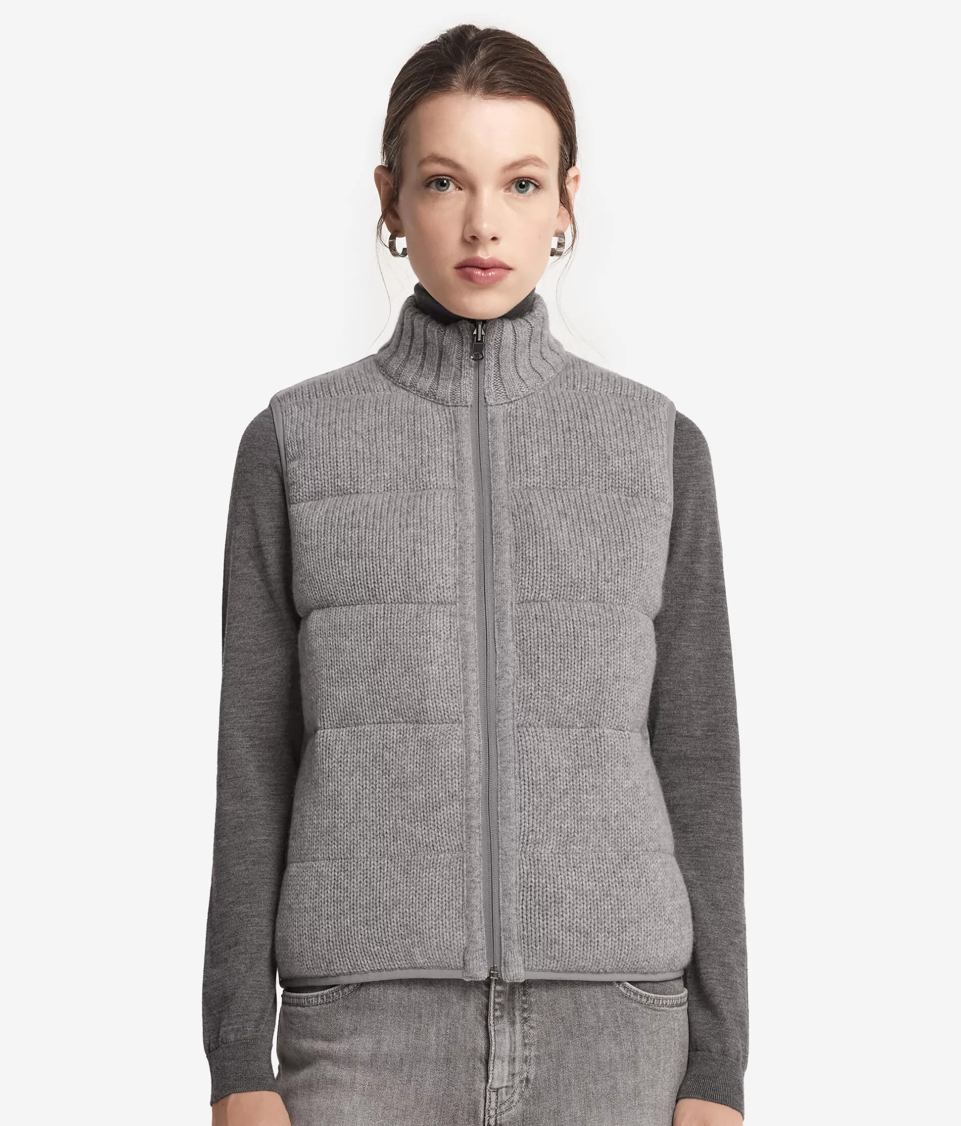 Flash Sale Falconeri Reversible Sleeveless Short Quilted Jacket grey -9077 - pearl grey