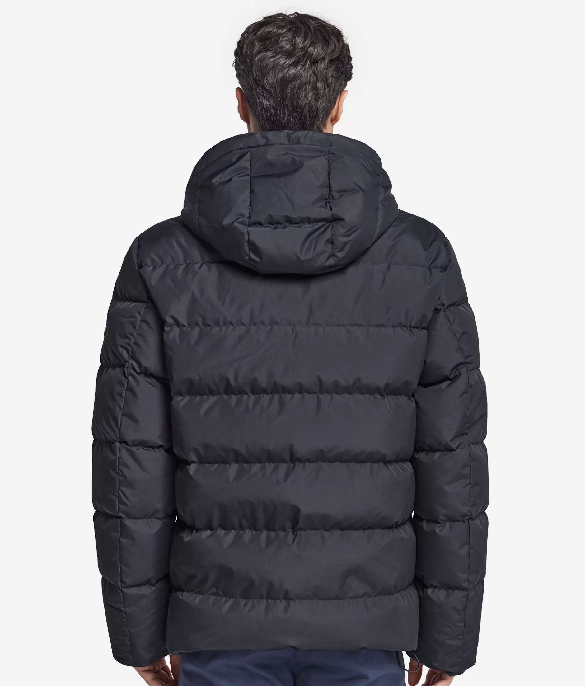 Best Falconeri Short Quilted Jacket With Hood And Cashmere Inner Lining blue -9056 - blu notte
