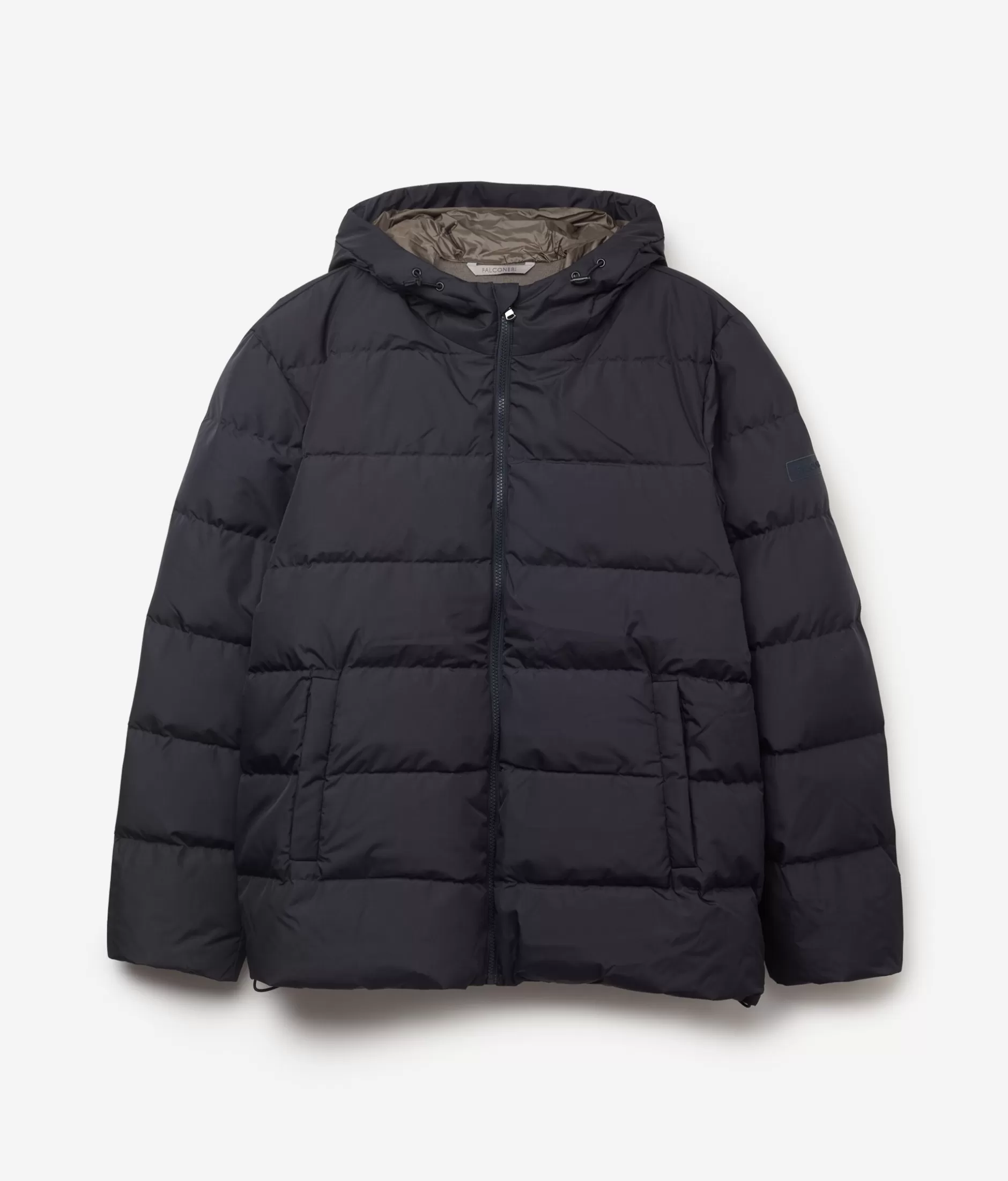 Best Falconeri Short Quilted Jacket With Hood And Cashmere Inner Lining blue -9056 - blu notte