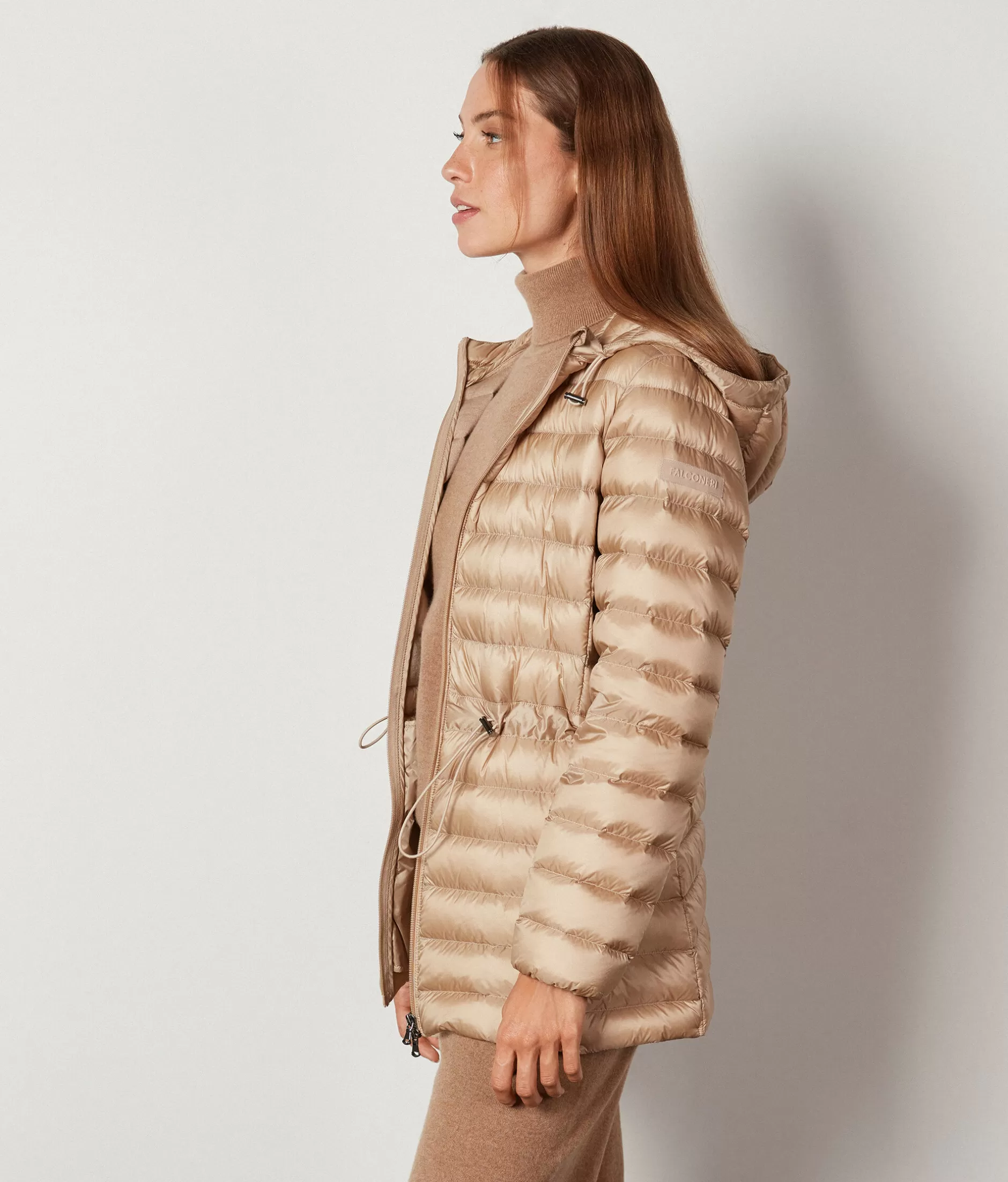 Flash Sale Falconeri Short Quilted Jacket With Hood And Drawstring natural -8646 - light vanilla