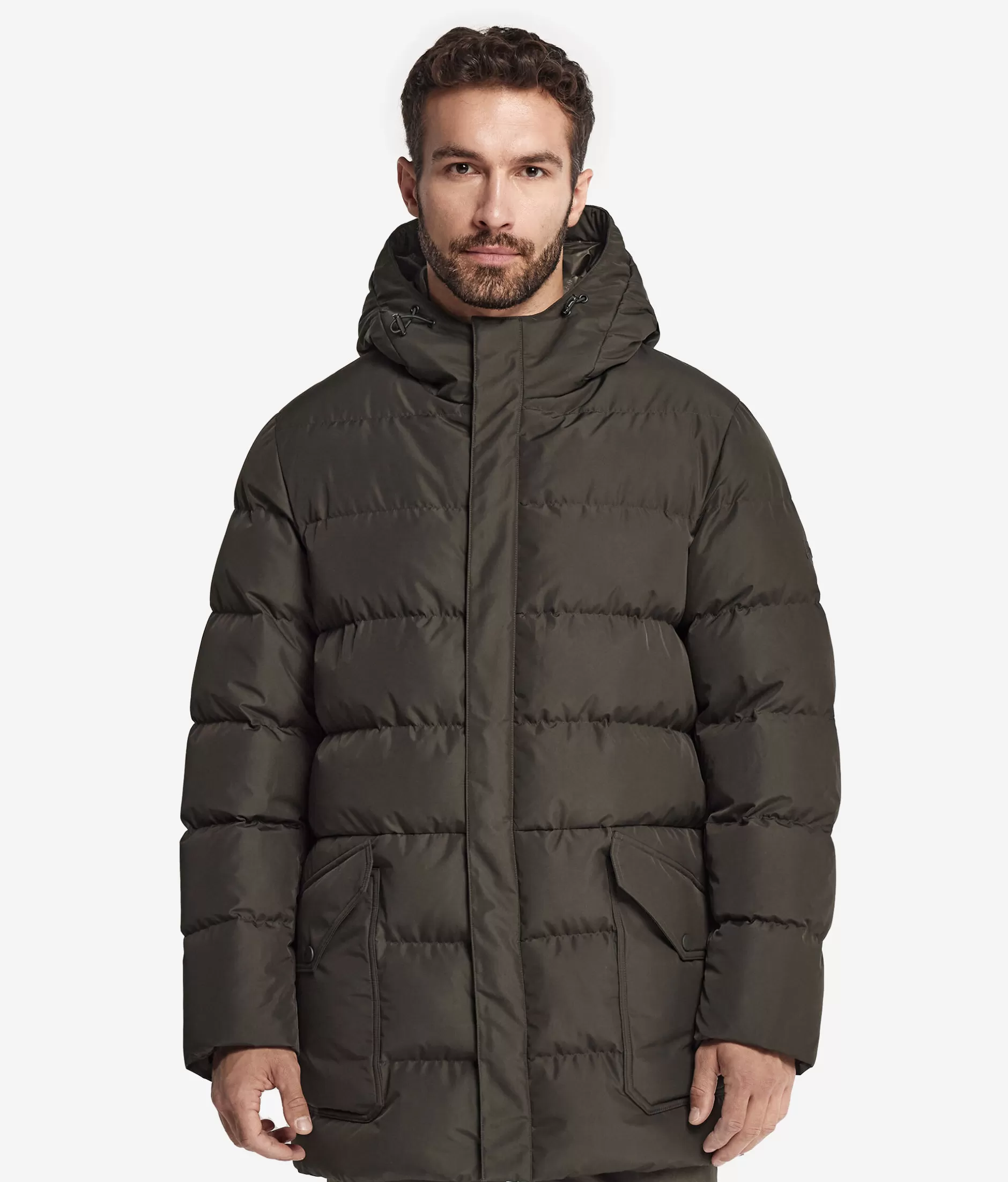 Cheap Falconeri Short Quilted Parka Jacket With Hood And Cashmere Inner Lining dark green -9055 - dark camo