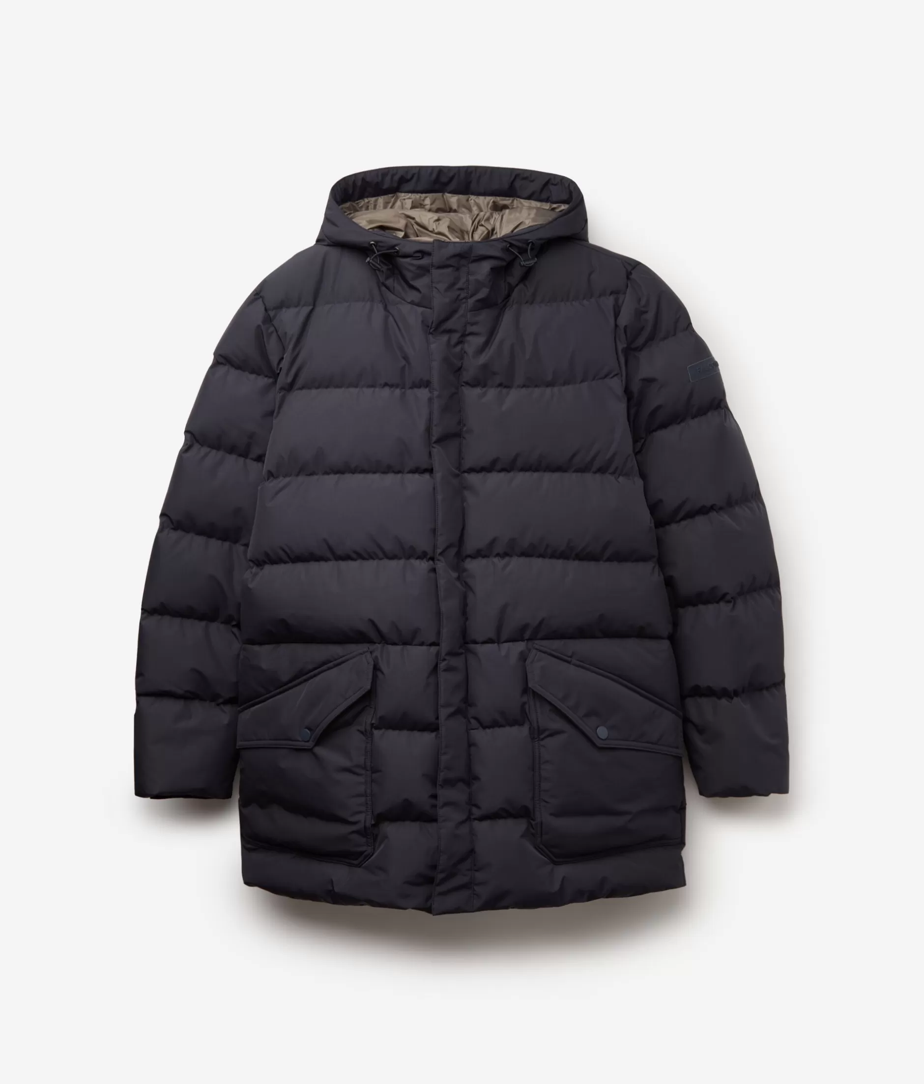New Falconeri Short Quilted Parka Jacket With Hood And Cashmere Inner Lining blue -9056 - blu notte