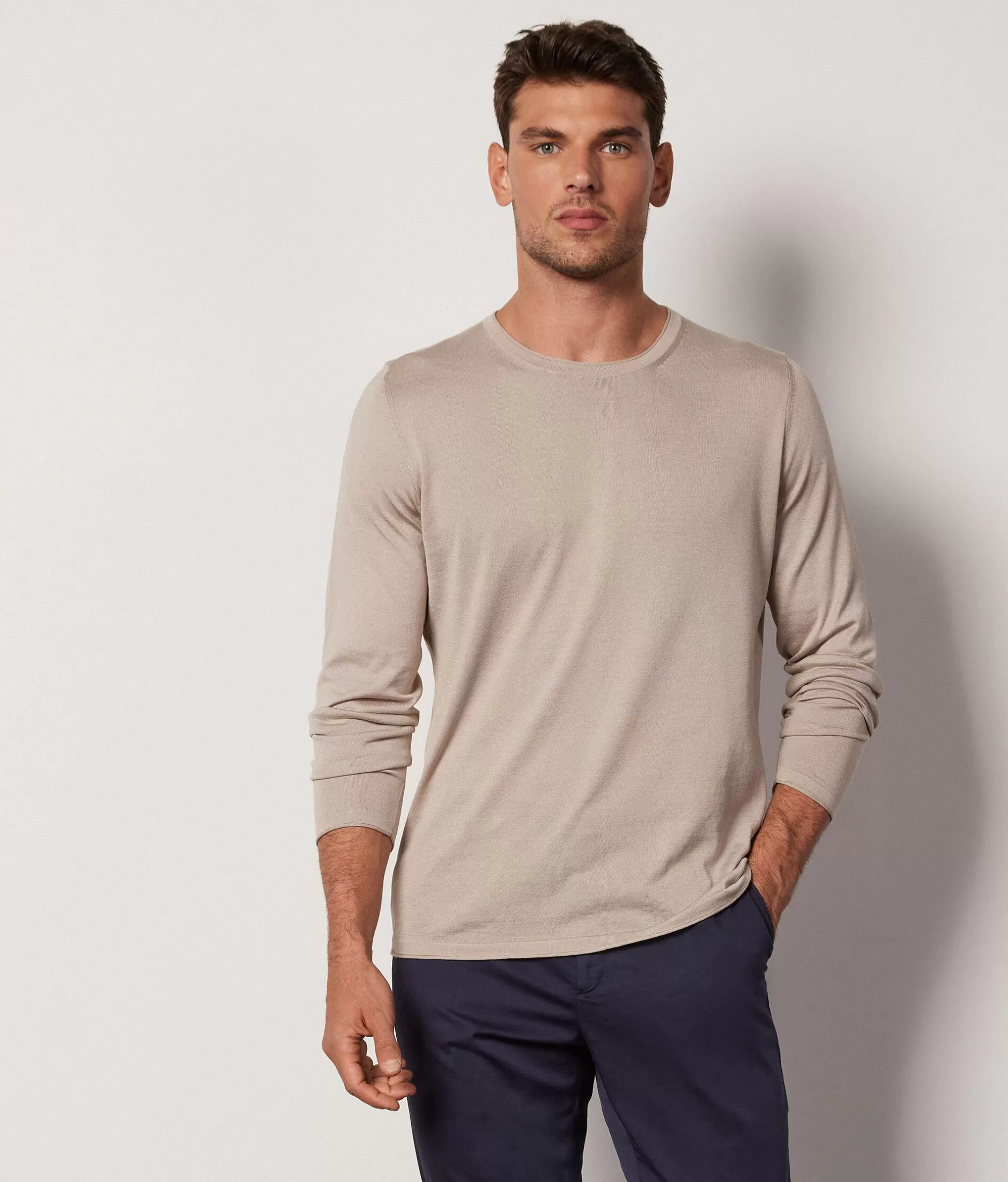 Online Falconeri Silk And Cotton Crewneck Sweater natural -8600 - almond