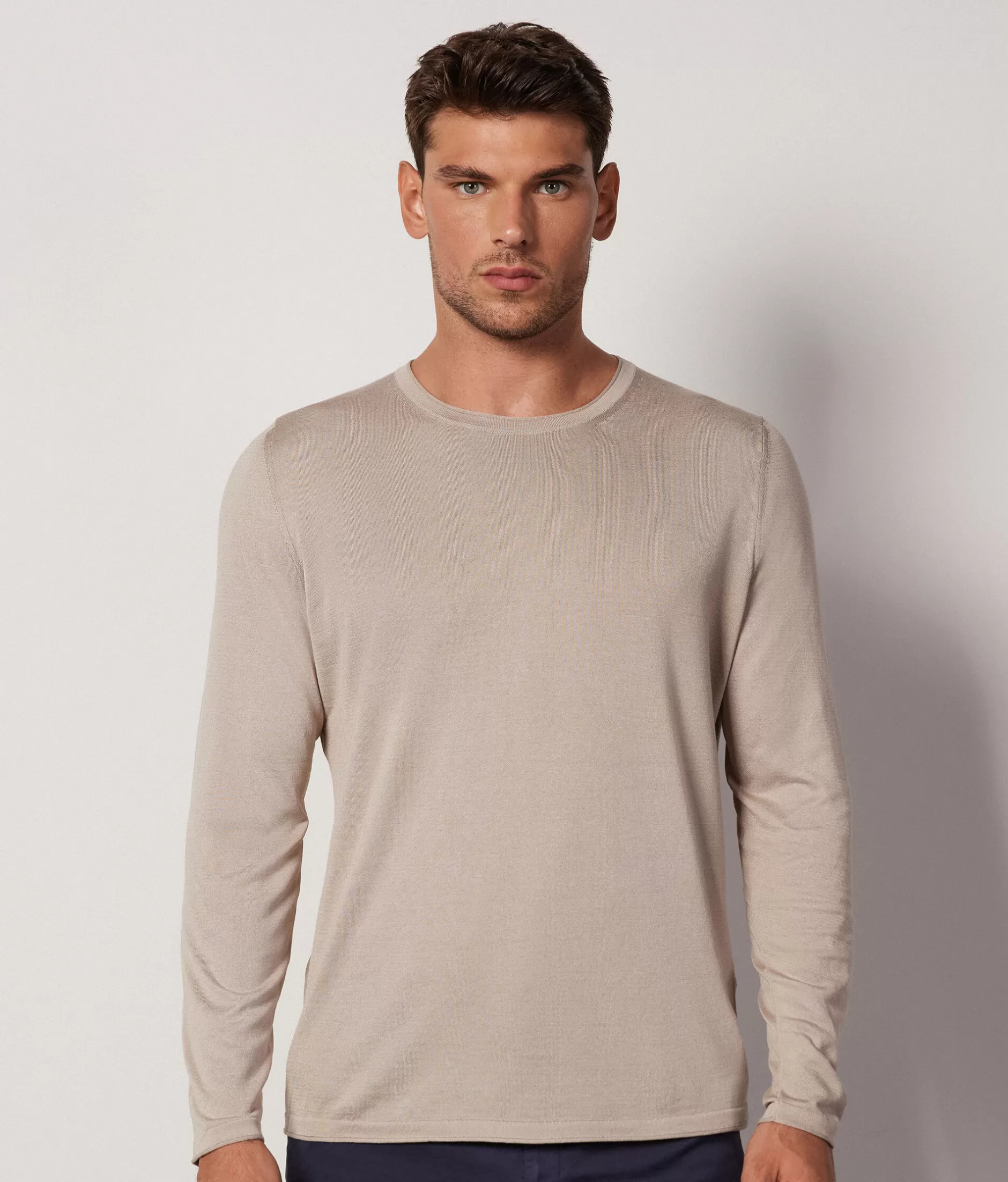 Online Falconeri Silk And Cotton Crewneck Sweater natural -8600 - almond