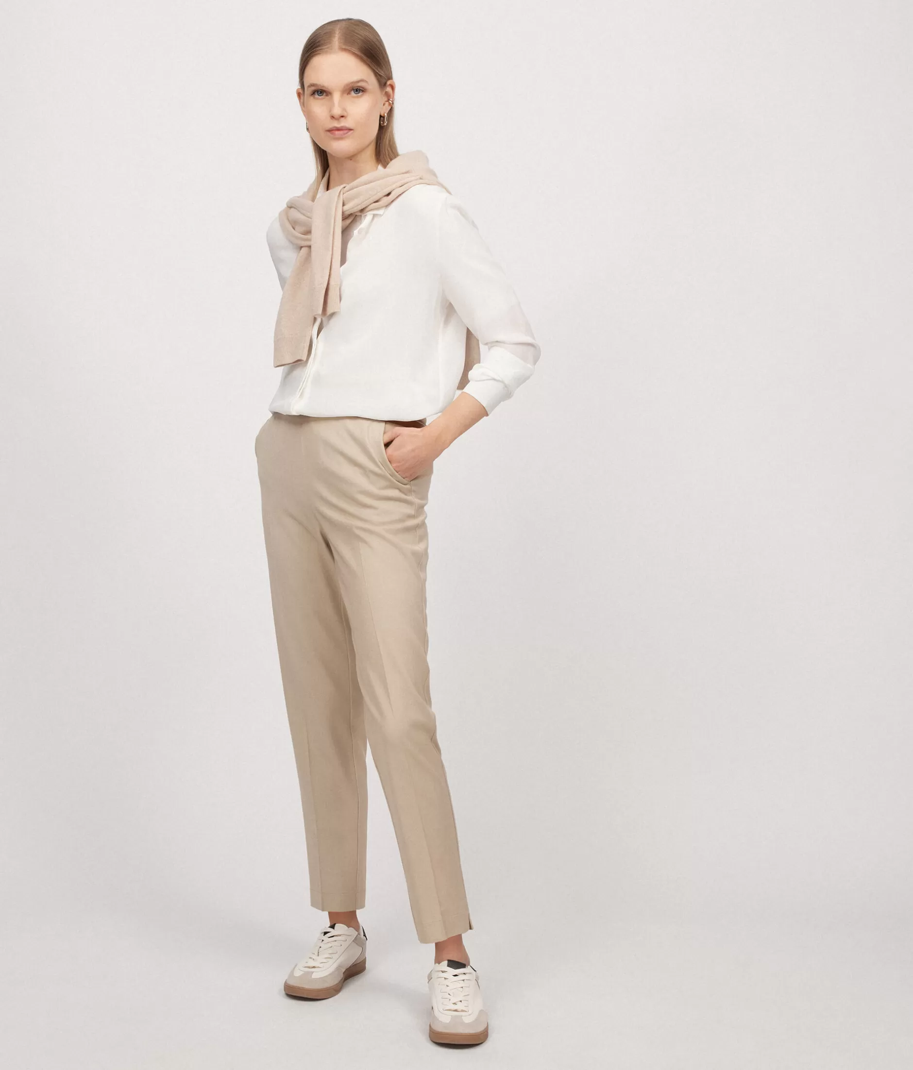 Online Falconeri Silk Blouse With Small Collar white -8078 - white