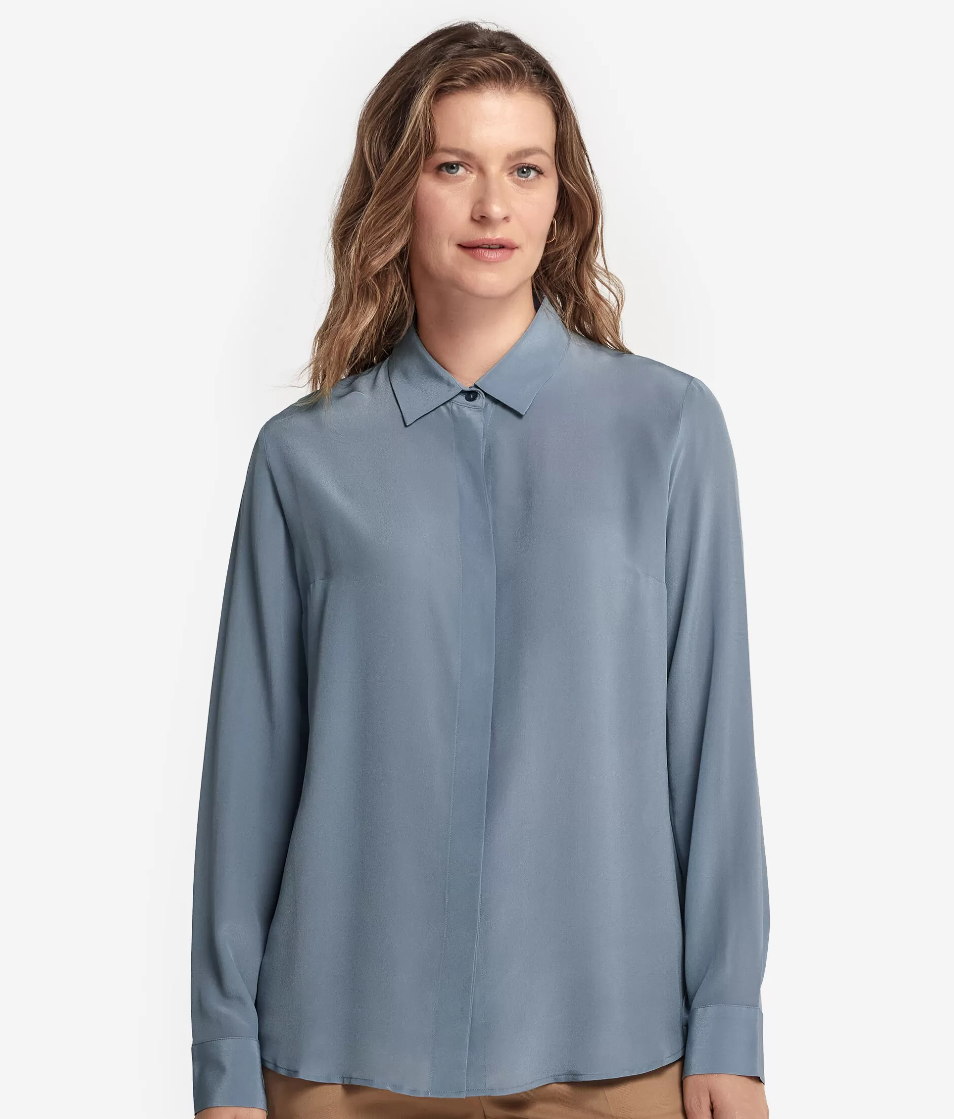 Cheap Falconeri Silk Collared Shirt light blue -9078 - niagara