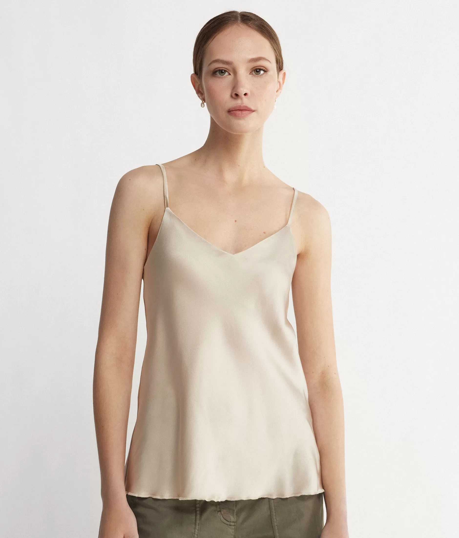 Online Falconeri Silk Satin Camisole natural -8378 - light mother of pearl gray