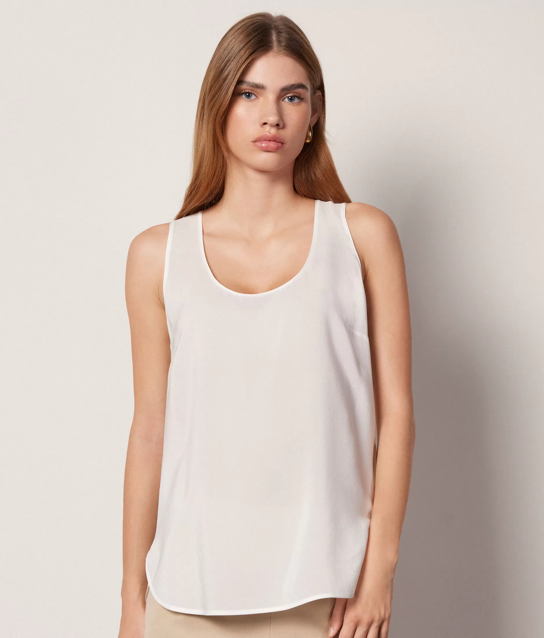 Cheap Falconeri Silk Scoop Neck Tank Top white -8078 - white