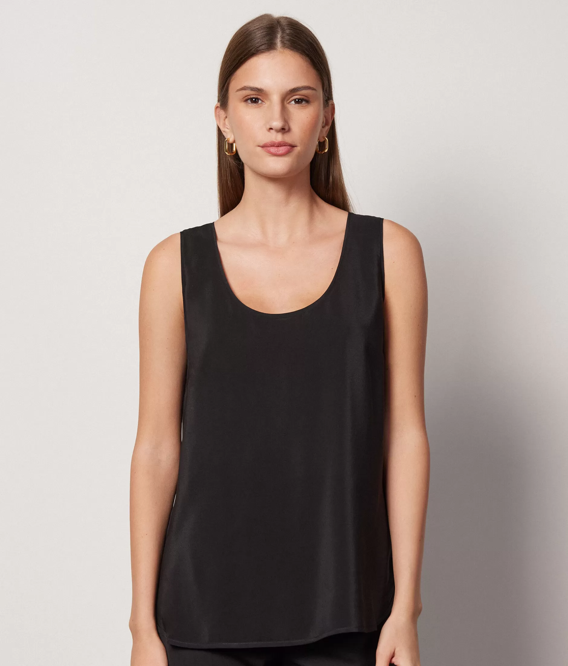 Cheap Falconeri Silk Scoop Neck Tank Top black -9107 - black