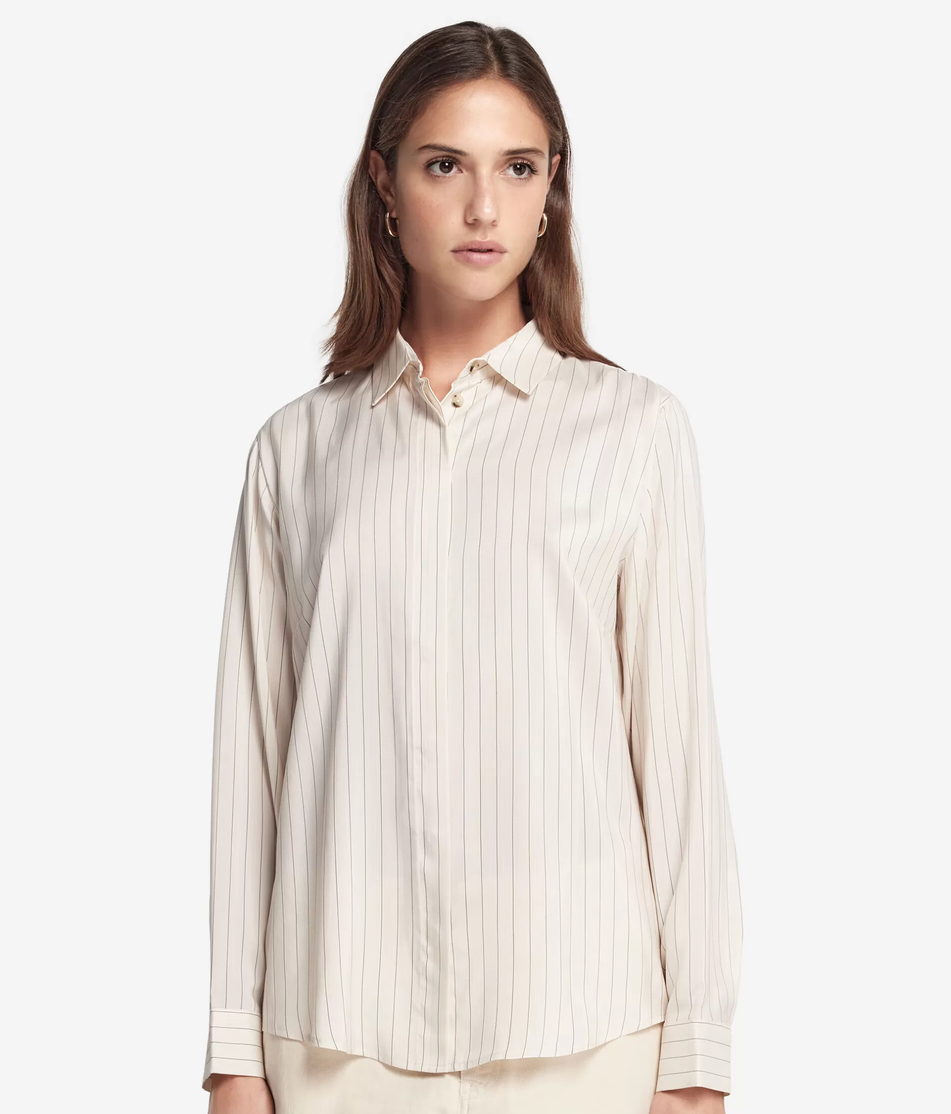 Cheap Falconeri Silk Striped Shirt natural -8176 - stone