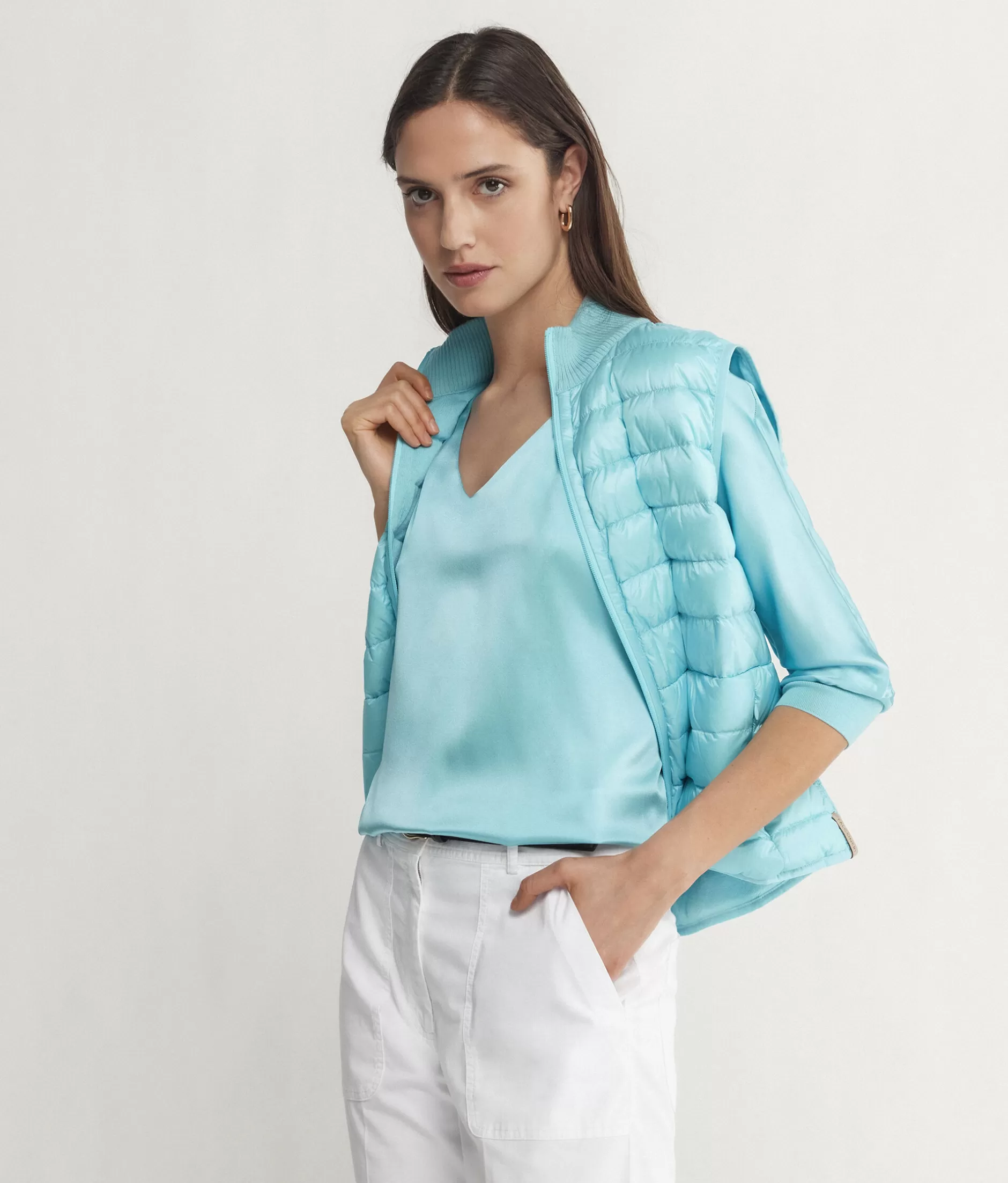 Best Sale Falconeri Silk V-Neck Blouse blue -8985 - marea