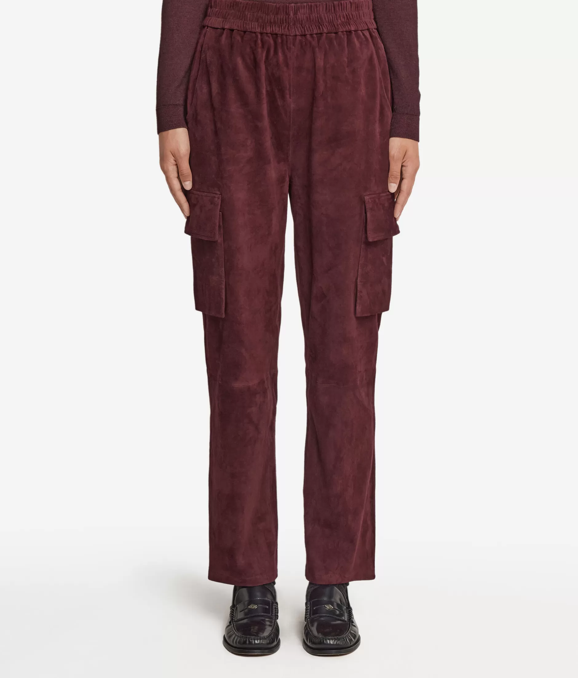 Cheap Falconeri Suede Cargo Pants burgundy -9100 - ruby