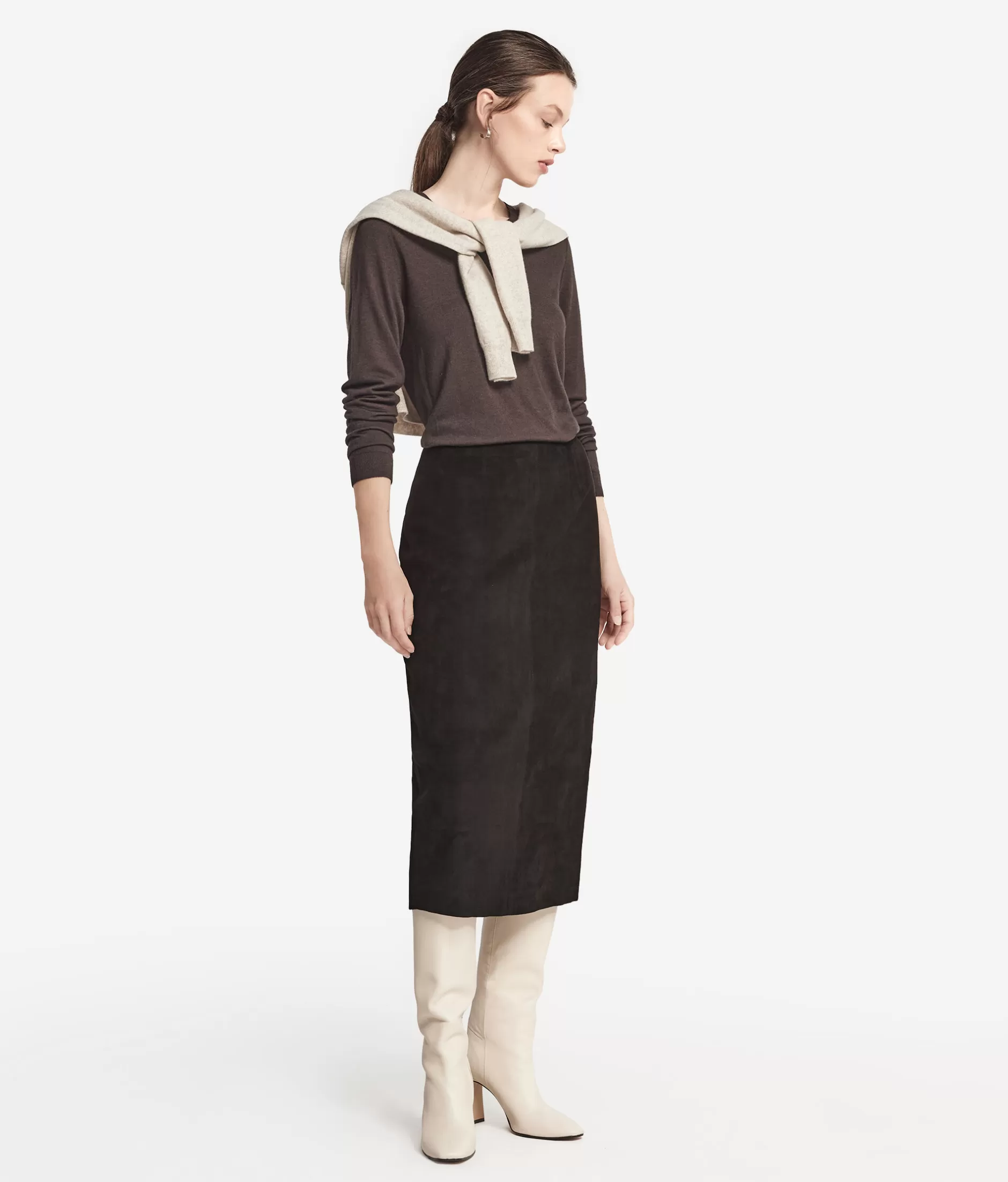 Sale Falconeri Suede Skirt natural -8051 - brown