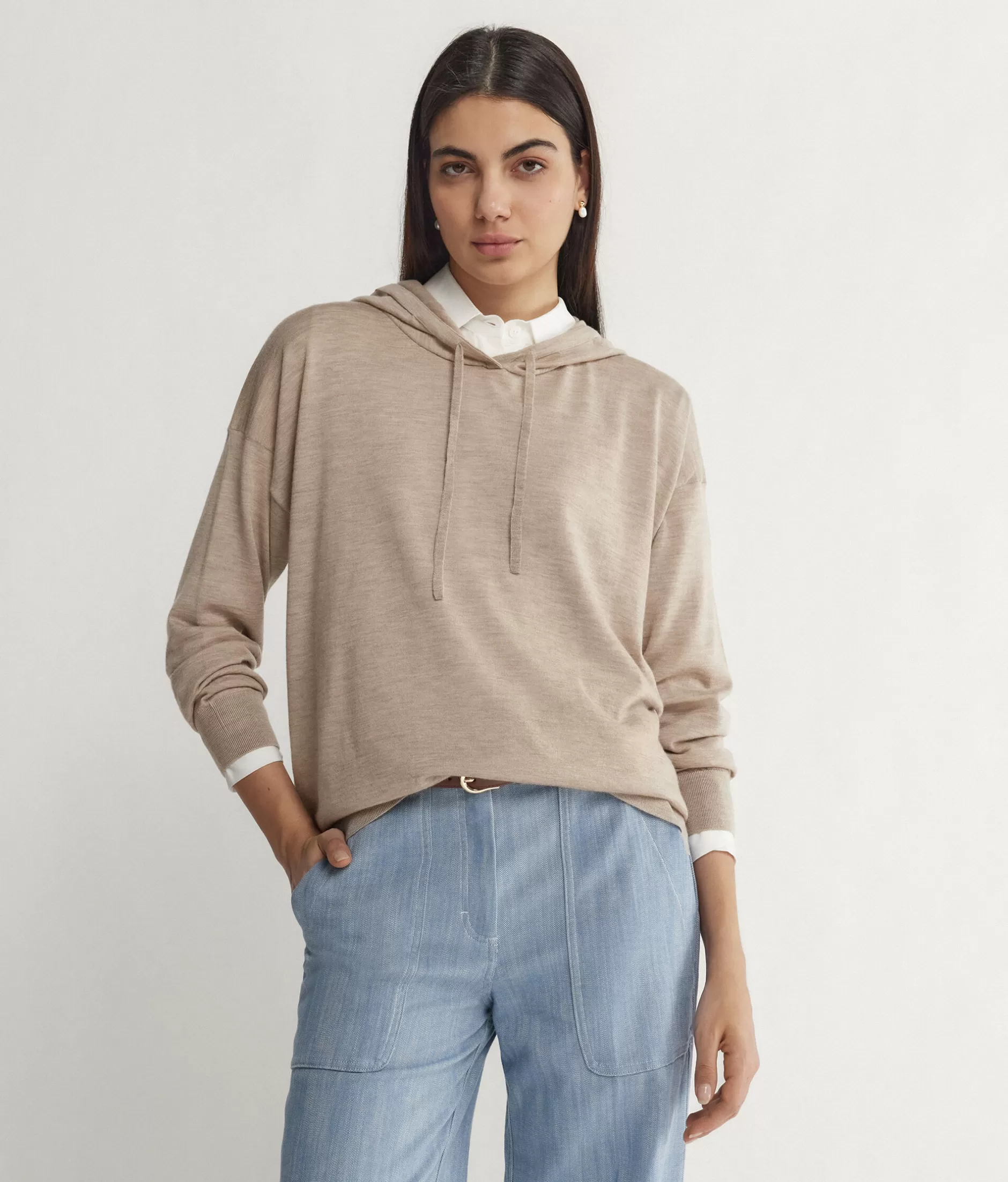 Clearance Falconeri Sweatshirt In Ultrafine Cashmere natural -8983 - oat melange