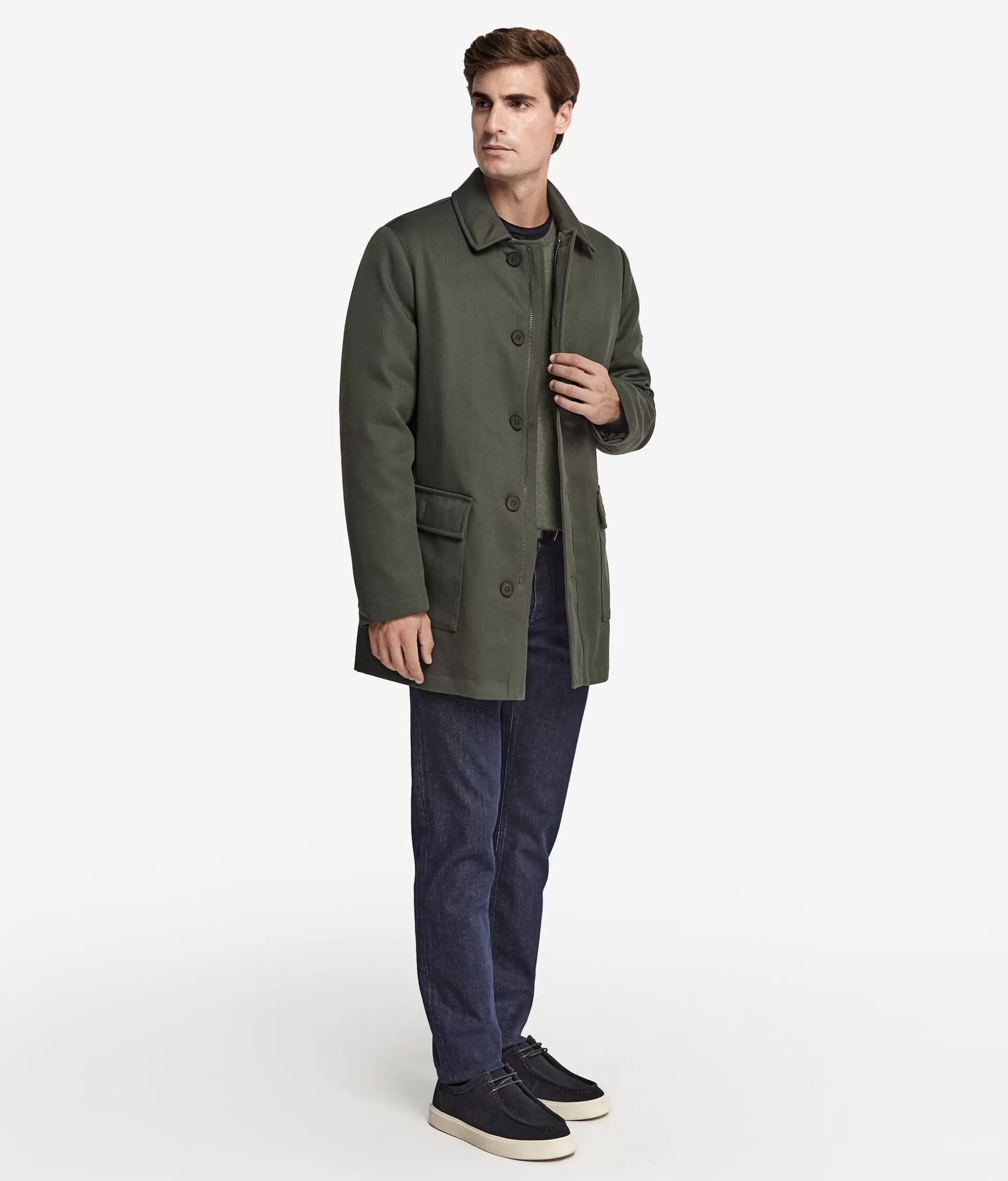 Sale Falconeri Technical Wool Coat dark green -9055 - dark camo