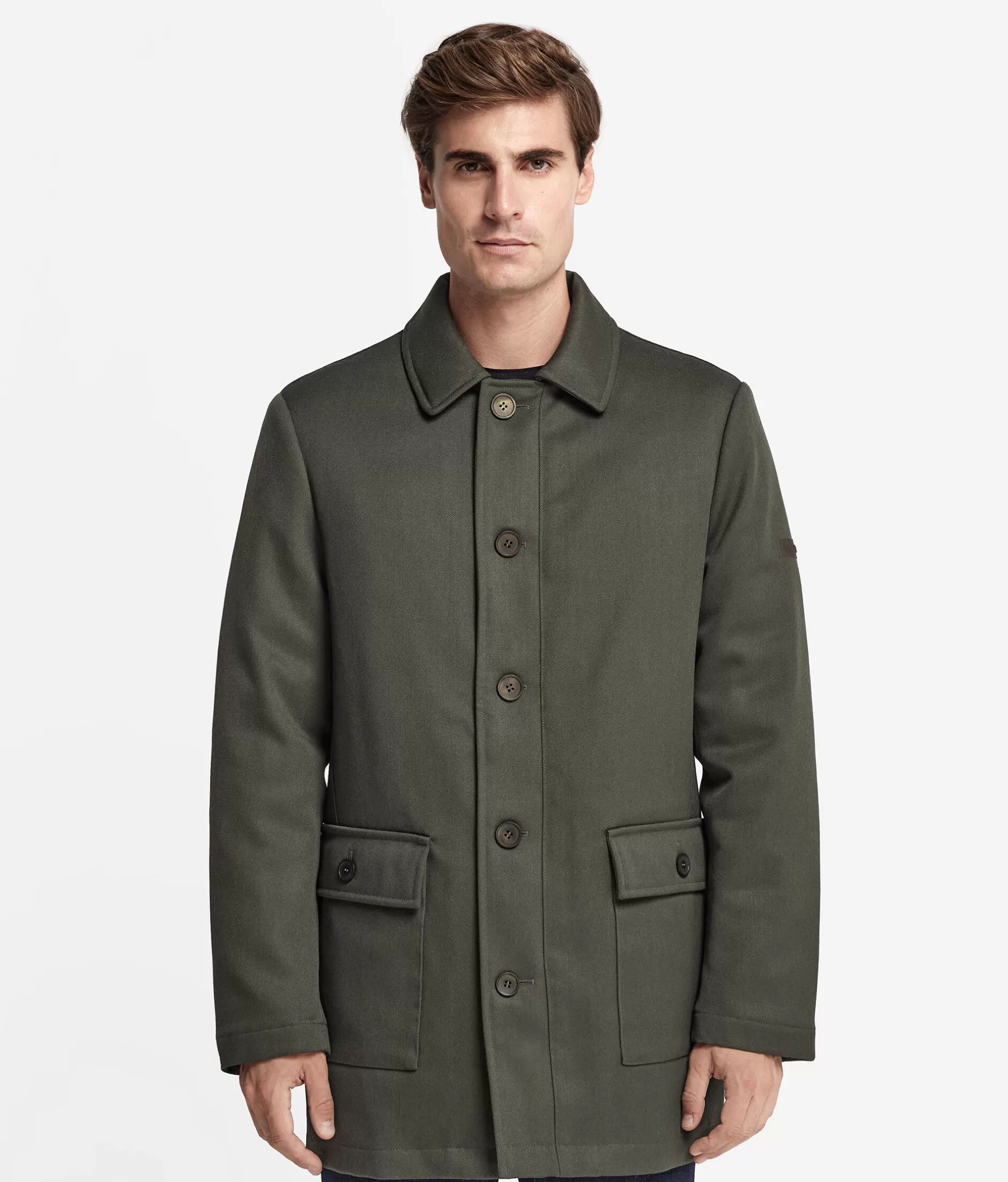 Sale Falconeri Technical Wool Coat dark green -9055 - dark camo