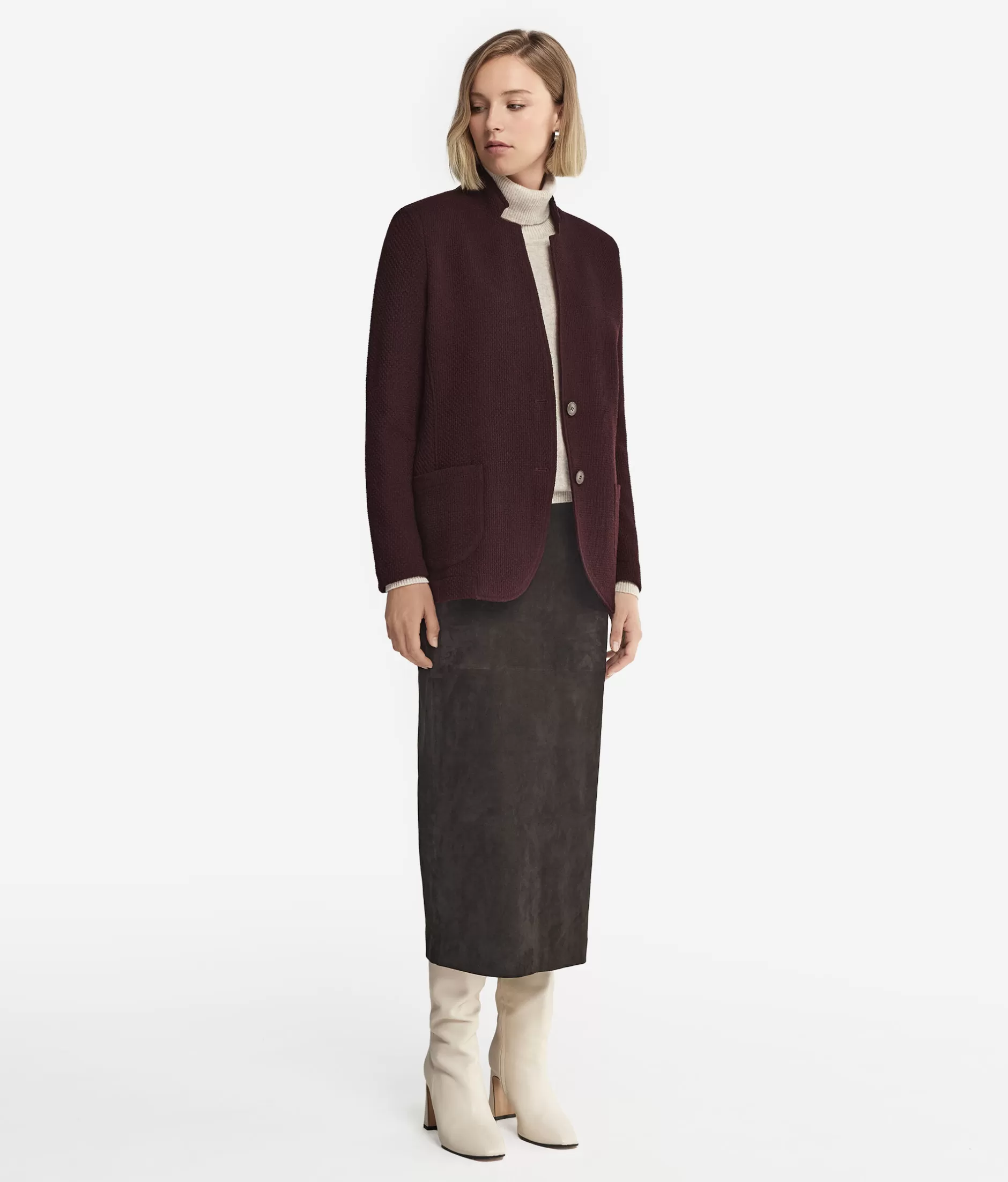 Outlet Falconeri Three-Dimensional Jacket burgundy -9076 - ebony