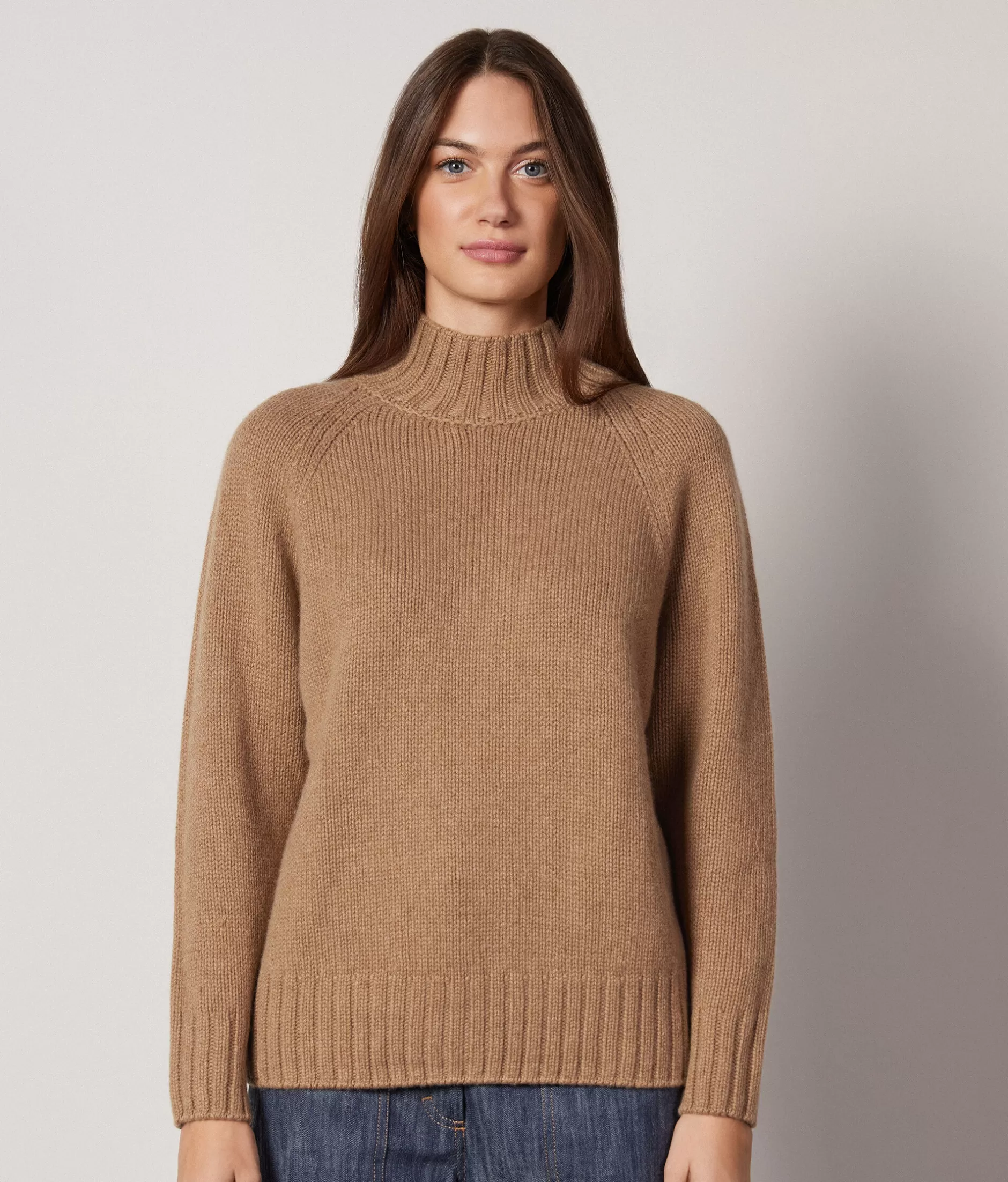 New Falconeri Turtleneck Sweater In Ultrasoft Cashmere Knit natural -8685 - rum