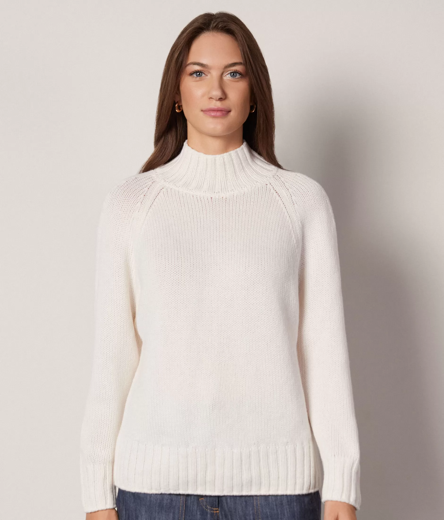 Sale Falconeri Turtleneck Sweater In Ultrasoft Cashmere Knit white -8005 - bow