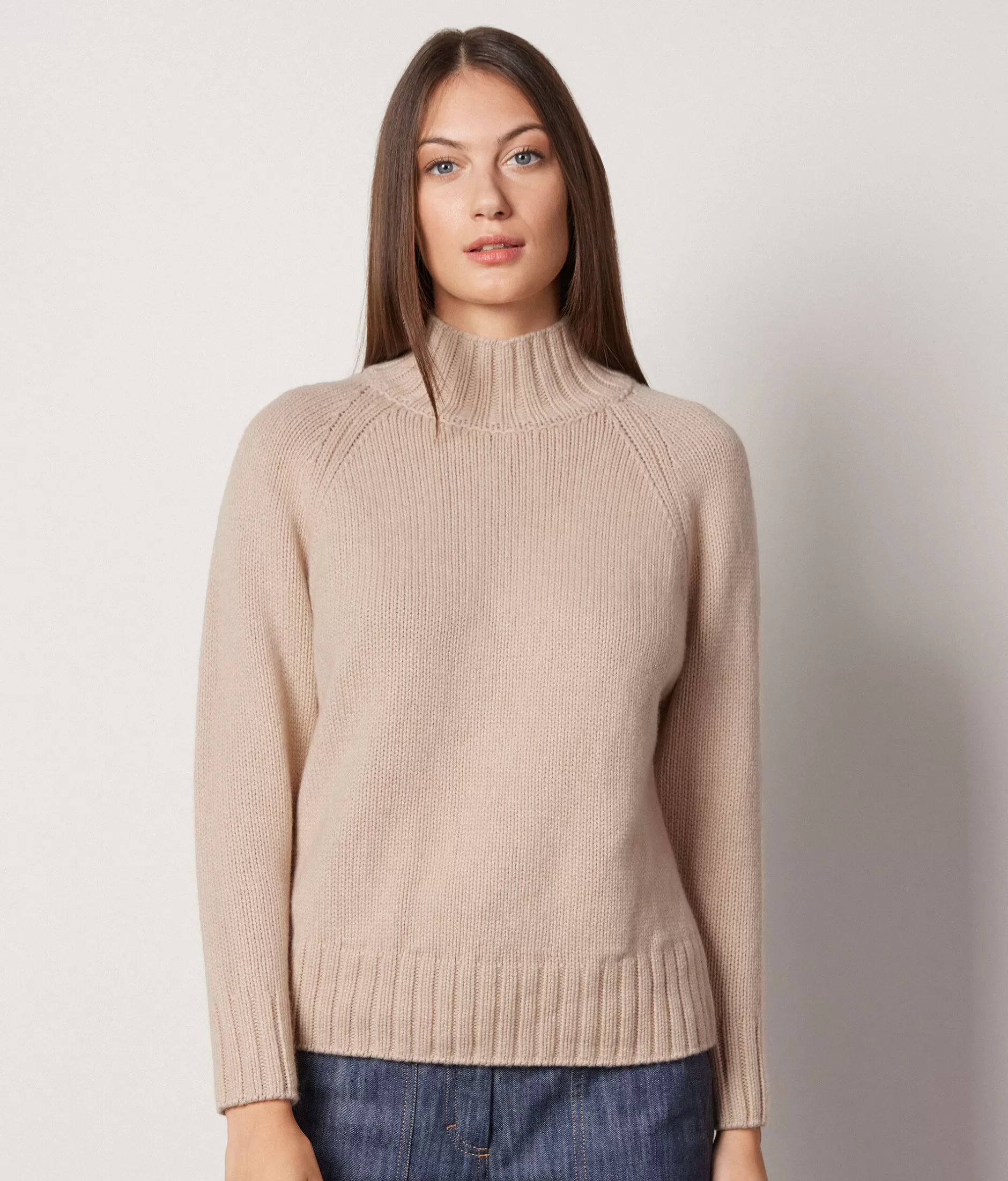 Online Falconeri Turtleneck Sweater In Ultrasoft Cashmere Knit natural -8646 - light vanilla