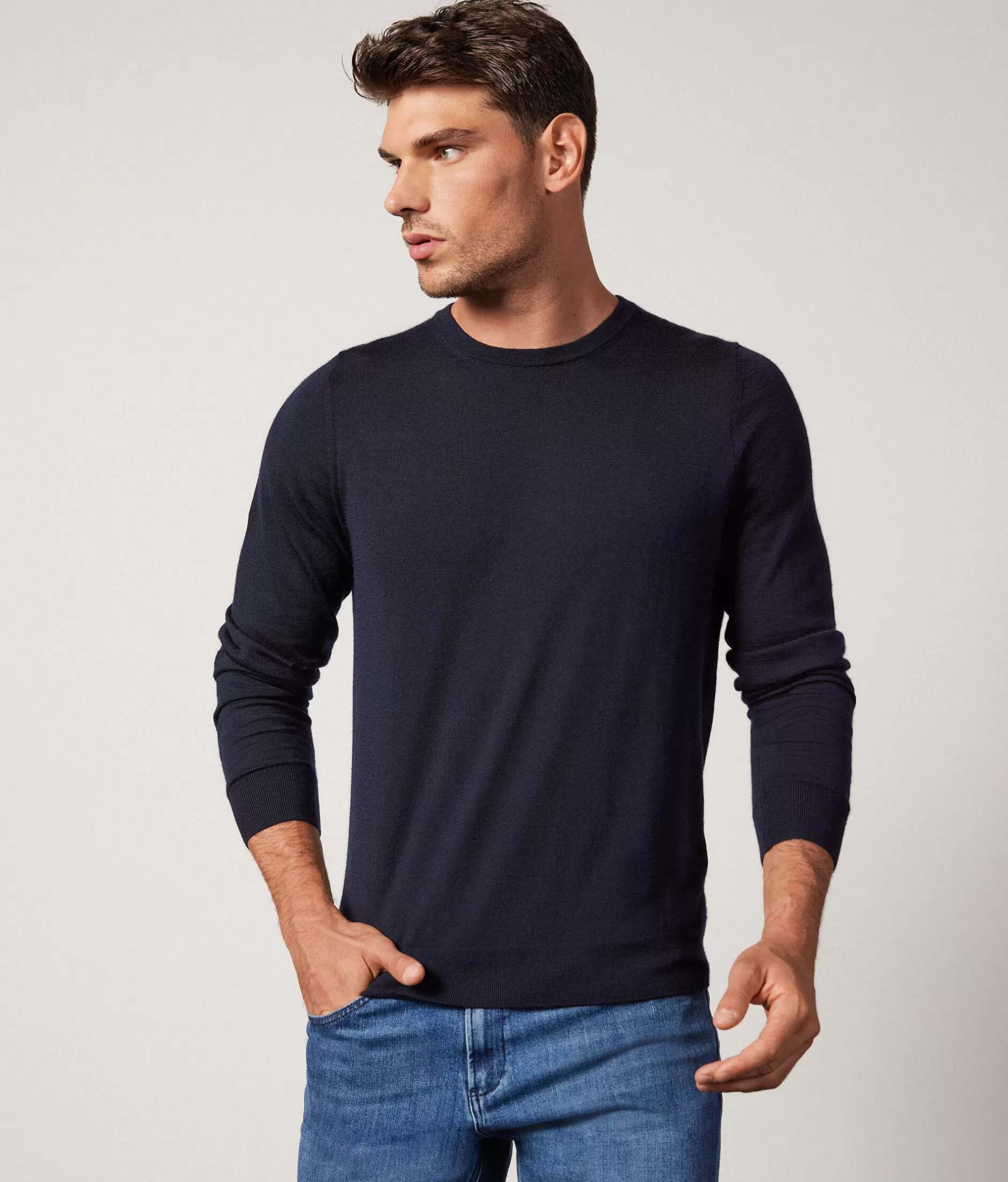 Outlet Falconeri Ultrafine Cashmere Crewneck Sweater blue -9400 - navy blue