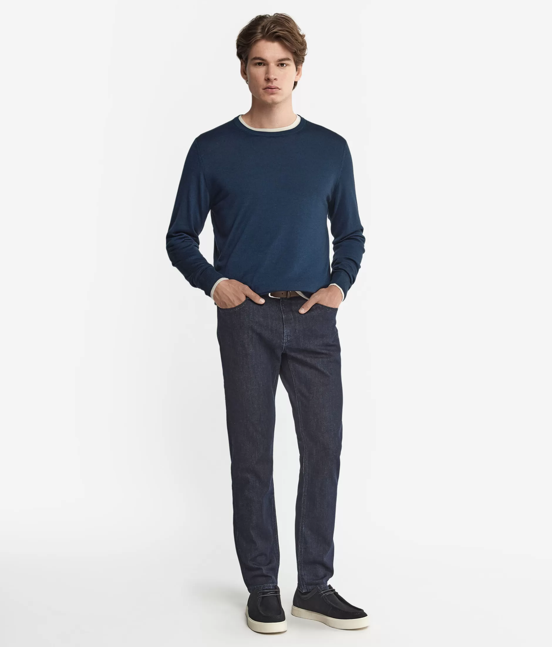 Fashion Falconeri Ultrafine Cashmere Crewneck Sweater blue -9072 - garment-dyed twilight blue