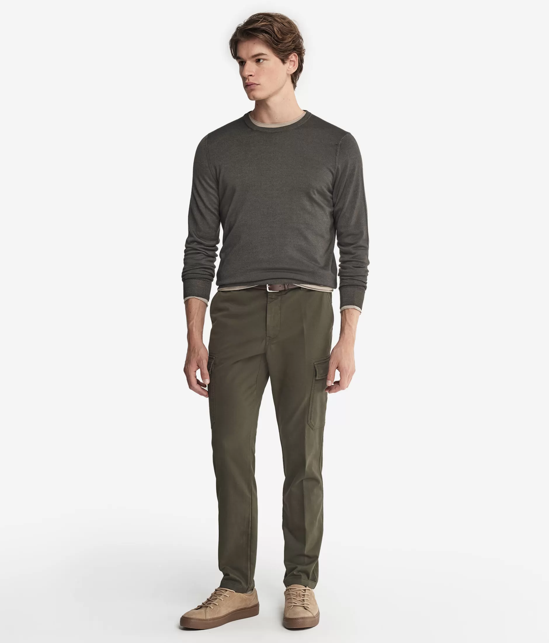 Flash Sale Falconeri Ultrafine Cashmere Crewneck Sweater dark green -9065 - garment-dyed dark camo