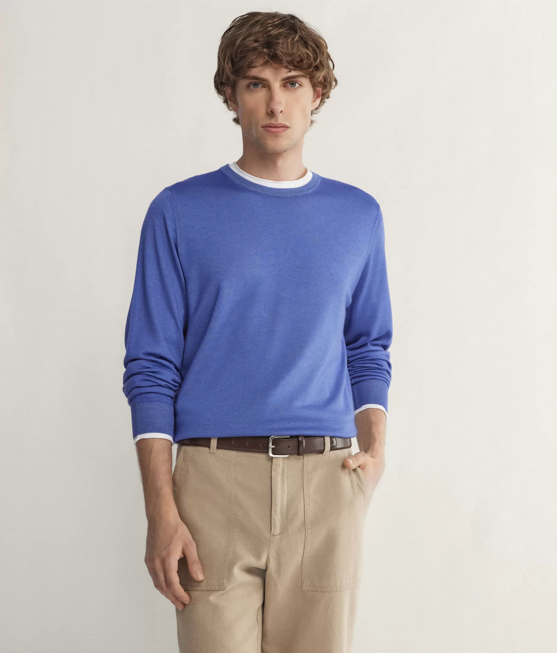 Fashion Falconeri Ultrafine Cashmere Crewneck Sweater blue -8969 - garment-dyed bruges blue