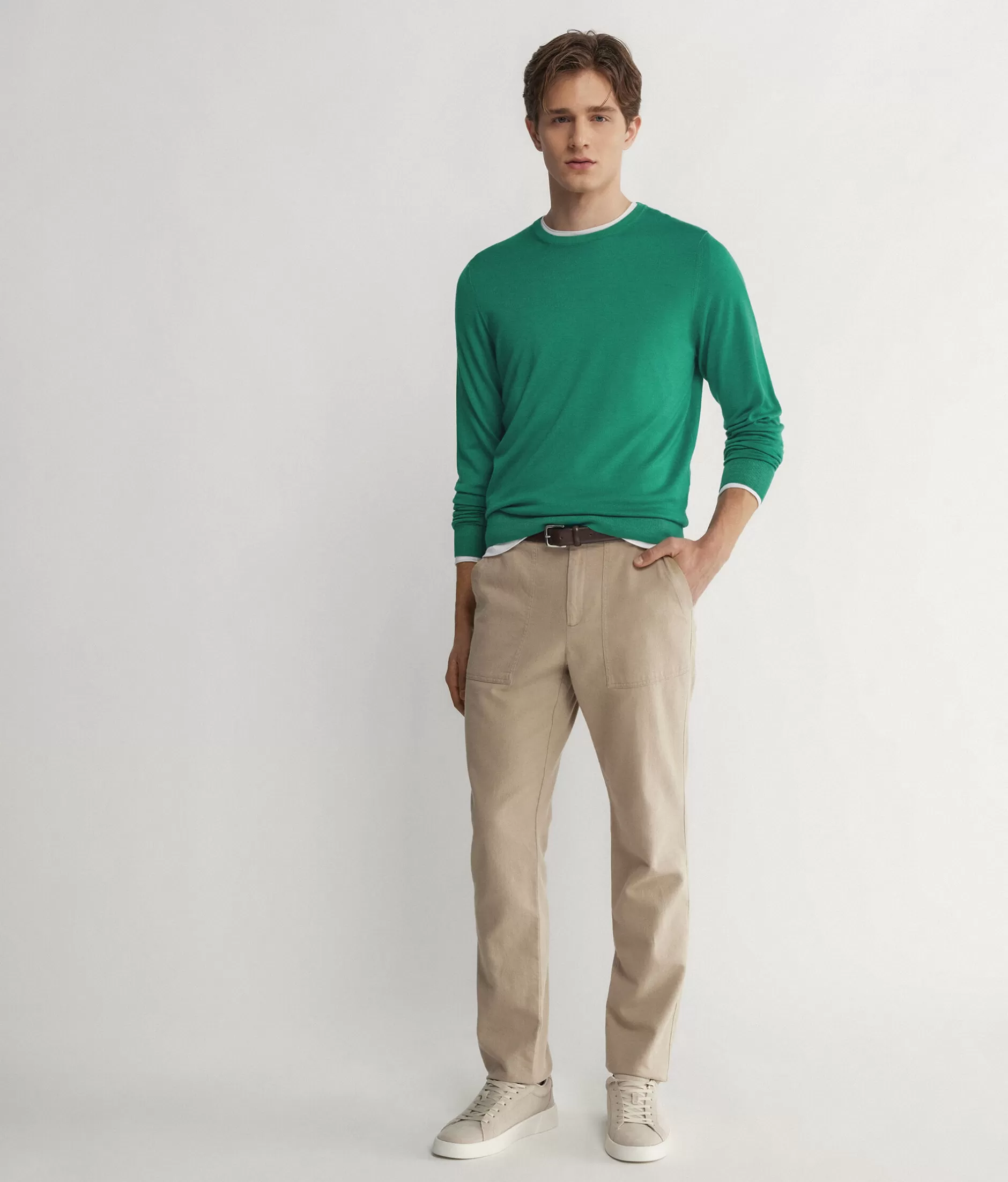 Cheap Falconeri Ultrafine Cashmere Crewneck Sweater green -8971 - garment-dyed rio green