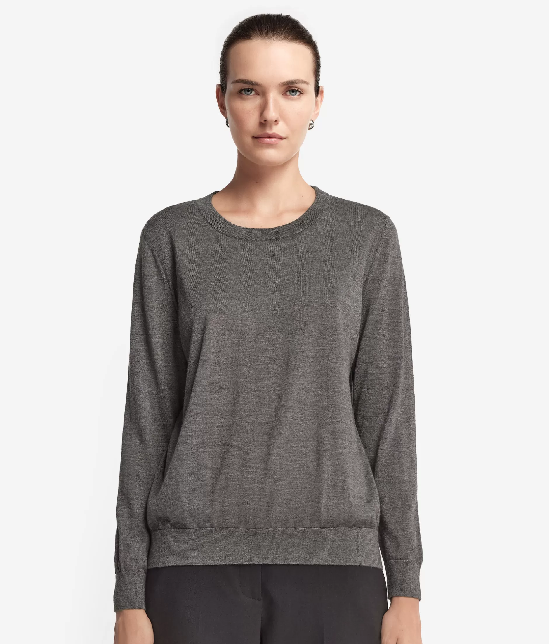 Sale Falconeri Ultrafine Cashmere Crewneck Sweater grey -9108 - dark grey melange