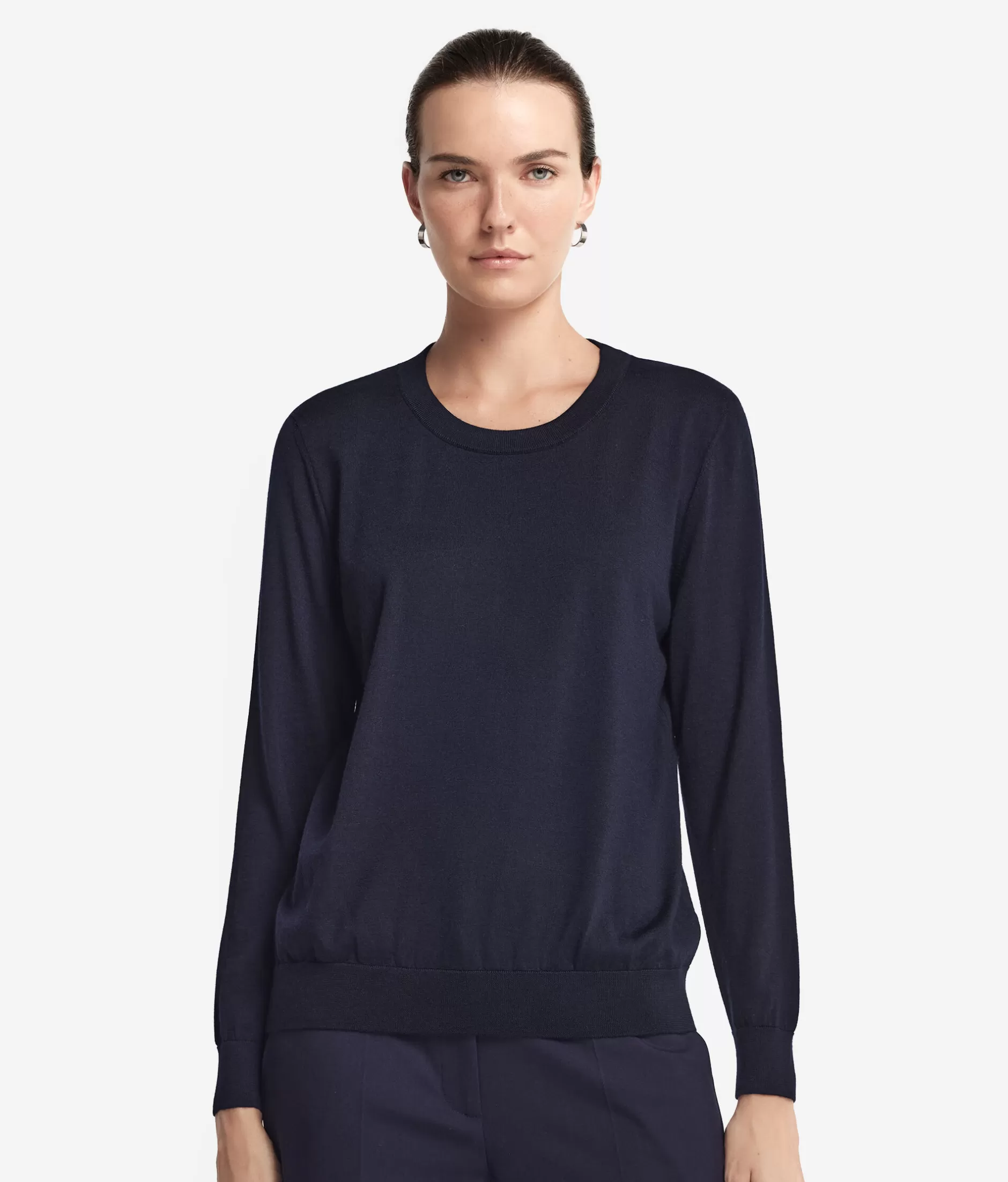 New Falconeri Ultrafine Cashmere Crewneck Sweater blue -9400 - navy blue