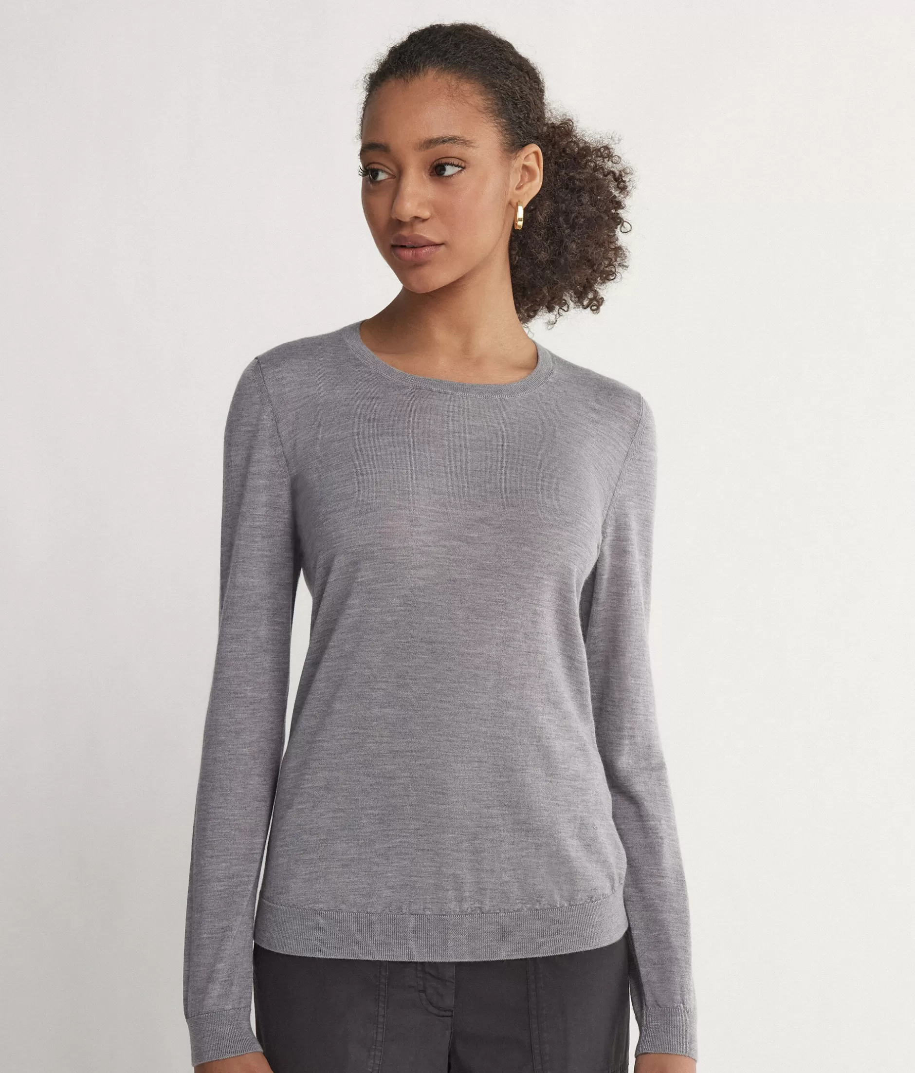 Flash Sale Falconeri Ultrafine Cashmere Crewneck Sweater grey -8984 - gray heather