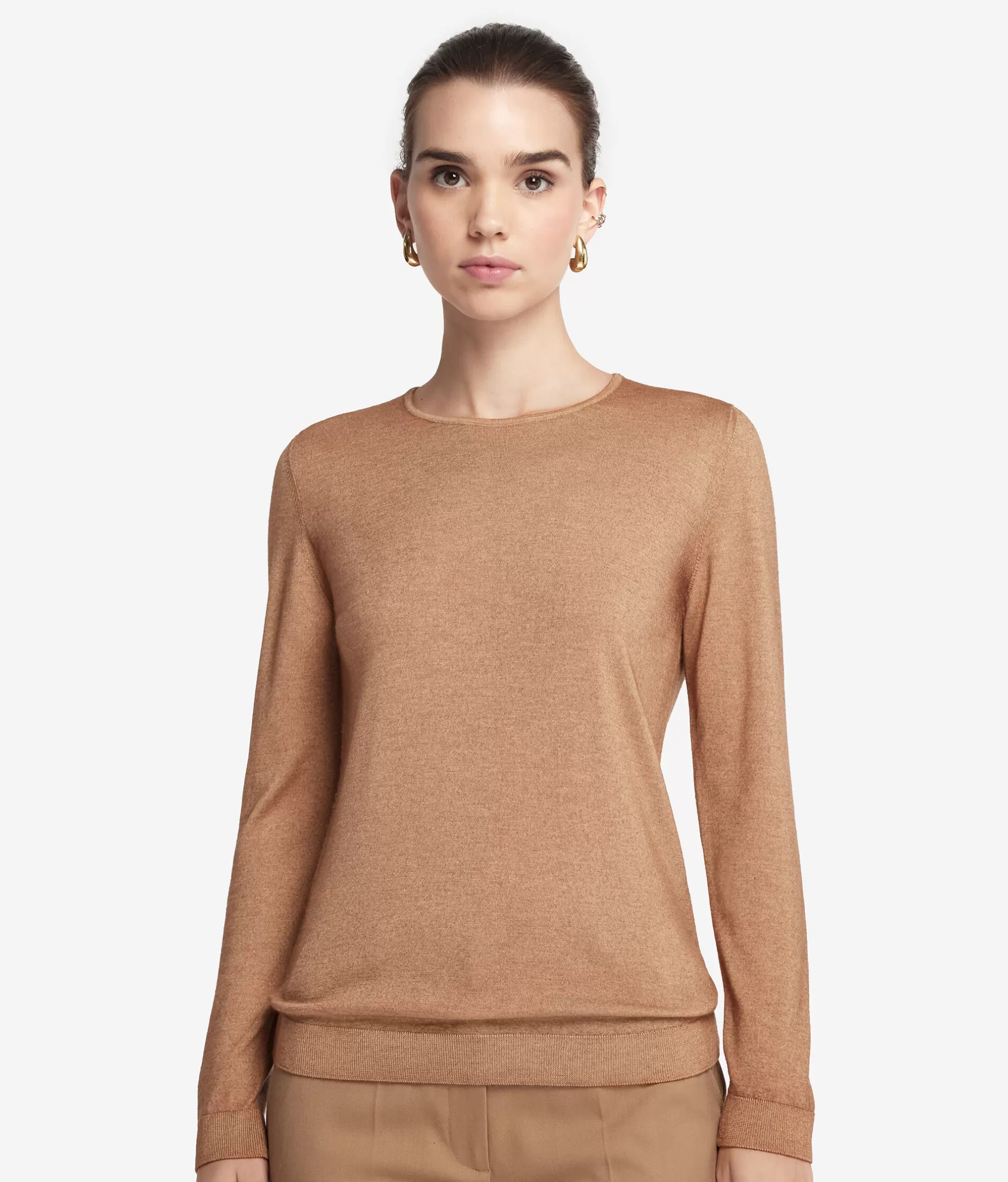 Cheap Falconeri Ultrafine Cashmere Crewneck Sweater natural -8712 - garment-dyed light rum