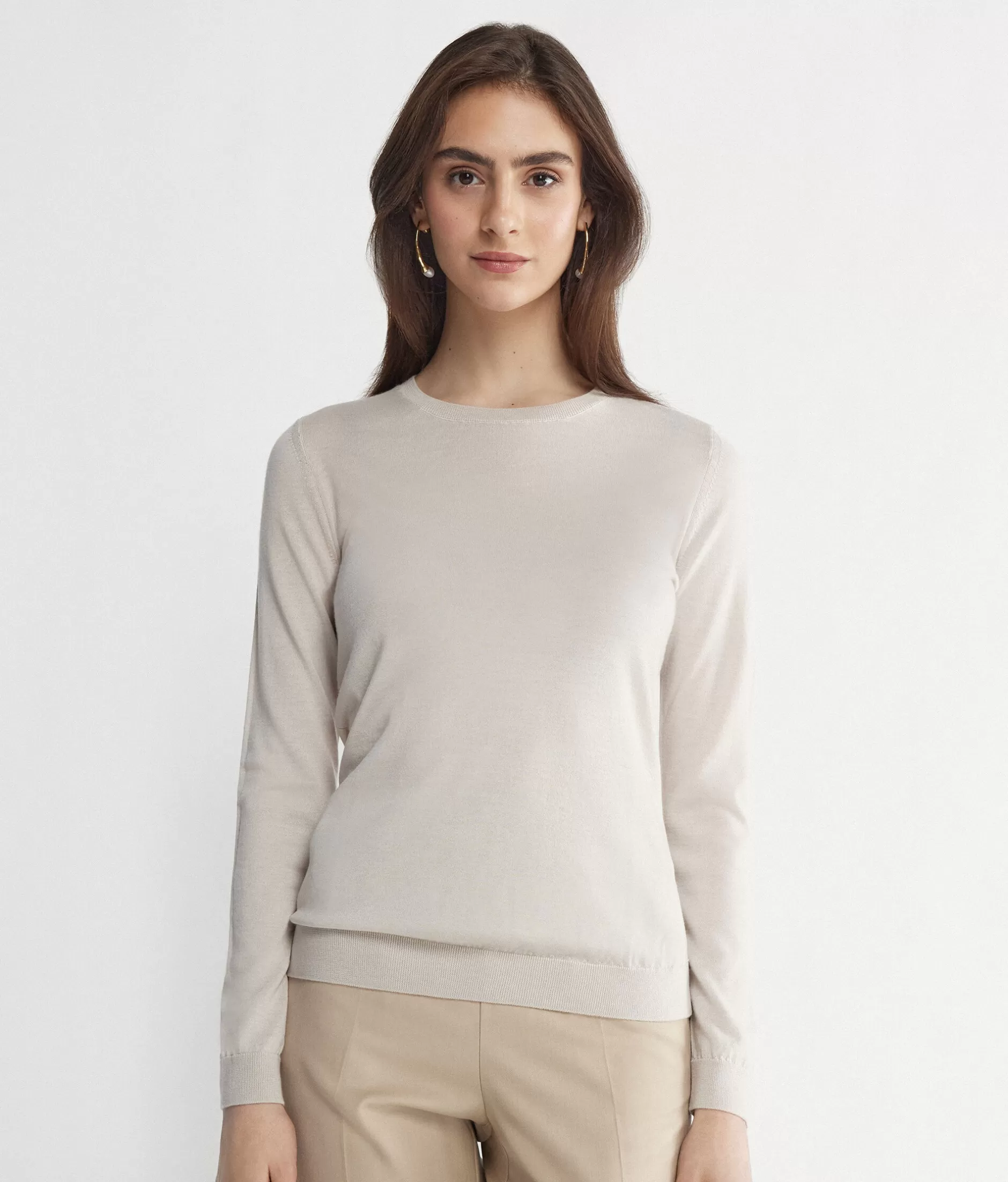 Cheap Falconeri Ultrafine Cashmere Crewneck Sweater ivory -8644 - light alabaster