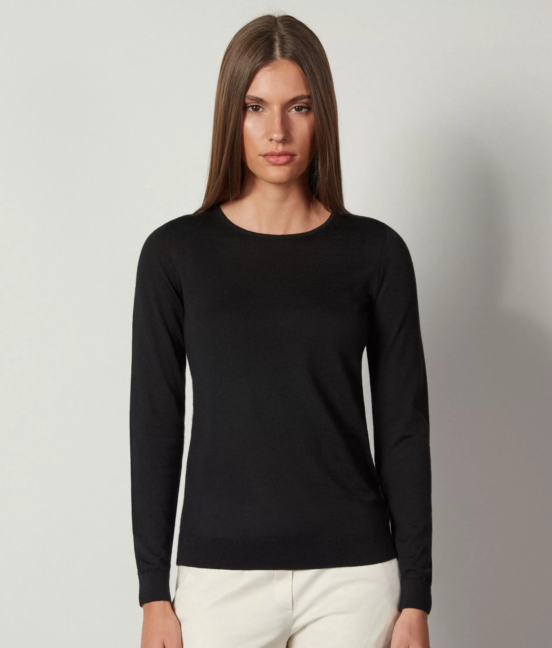 Outlet Falconeri Ultrafine Cashmere Crewneck Sweater black -9107 - black