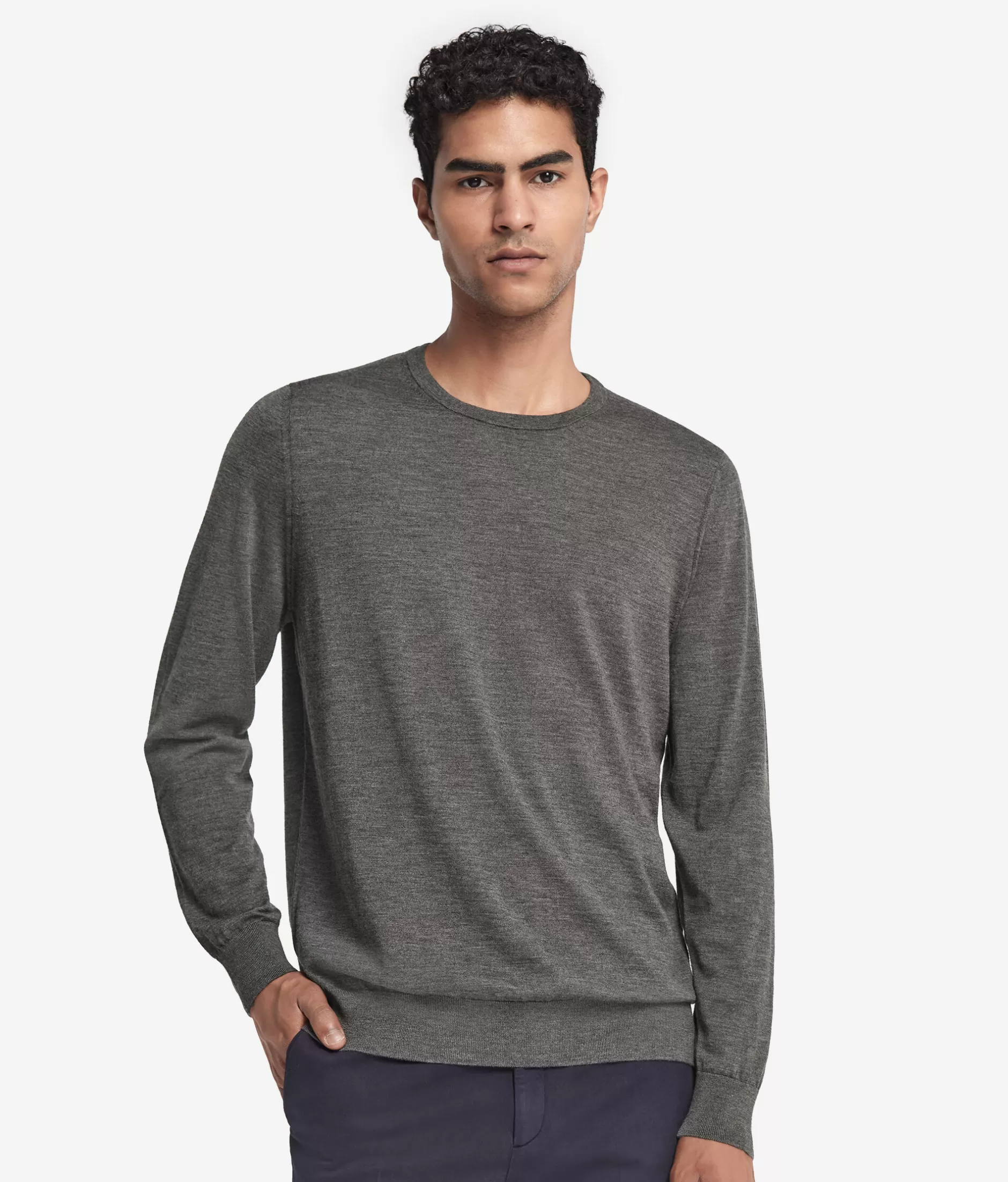 Discount Falconeri Ultrafine Cashmere Crewneck Sweater grey -9108 - dark grey melange