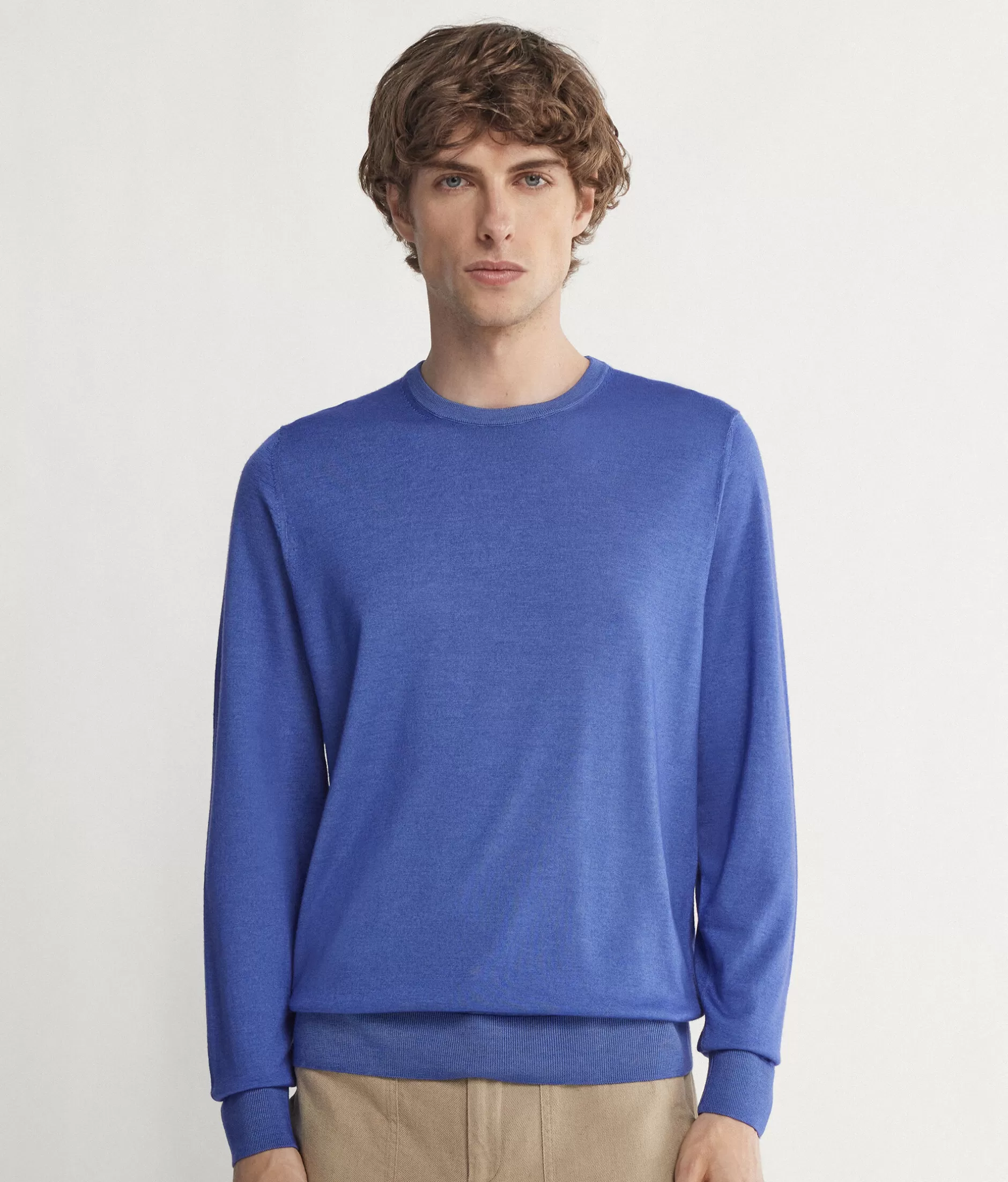 Fashion Falconeri Ultrafine Cashmere Crewneck Sweater blue -8969 - garment-dyed bruges blue