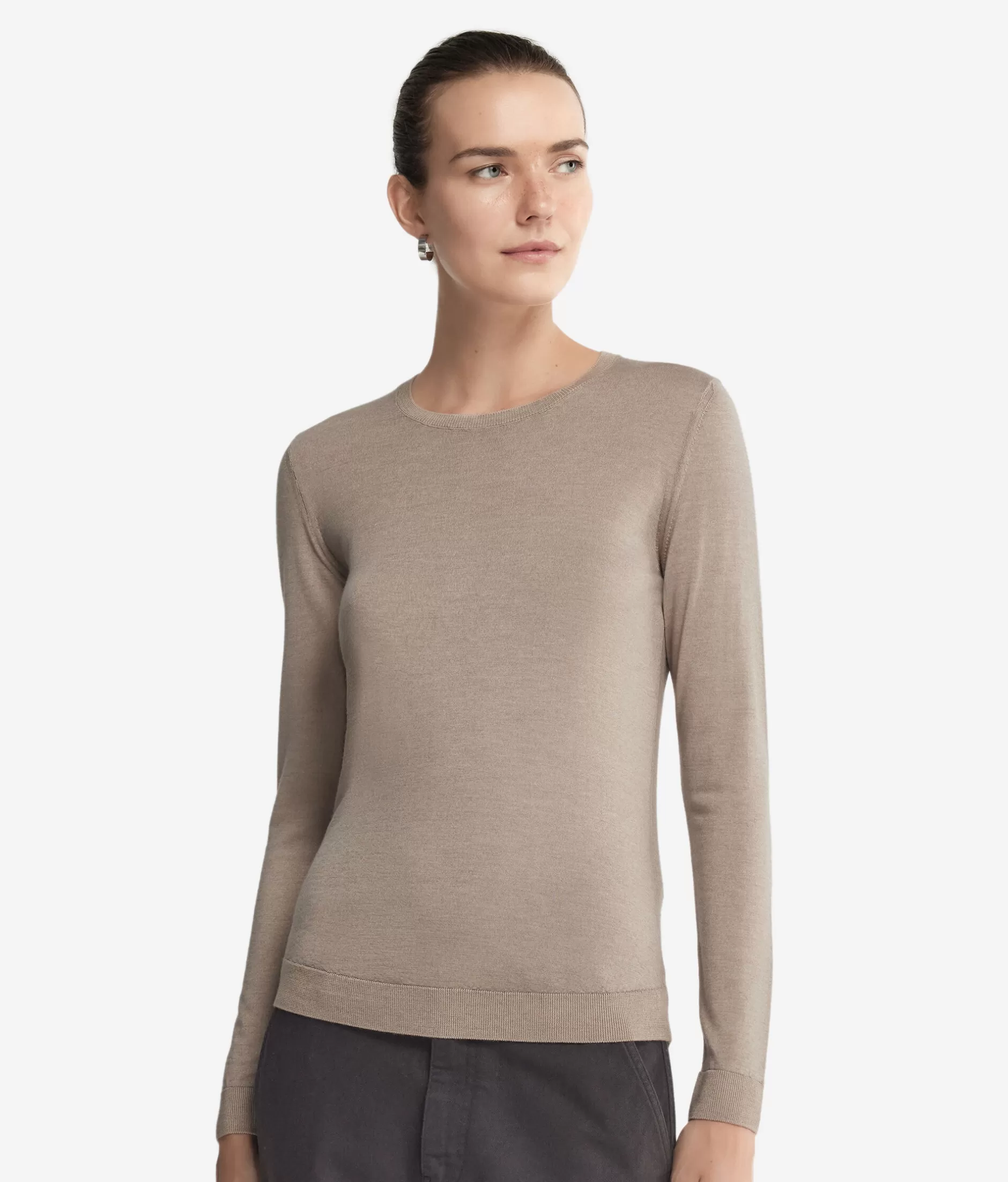 Cheap Falconeri Ultrafine Cashmere Crewneck Sweater dark grey -9074 - garment-dyed dark stone