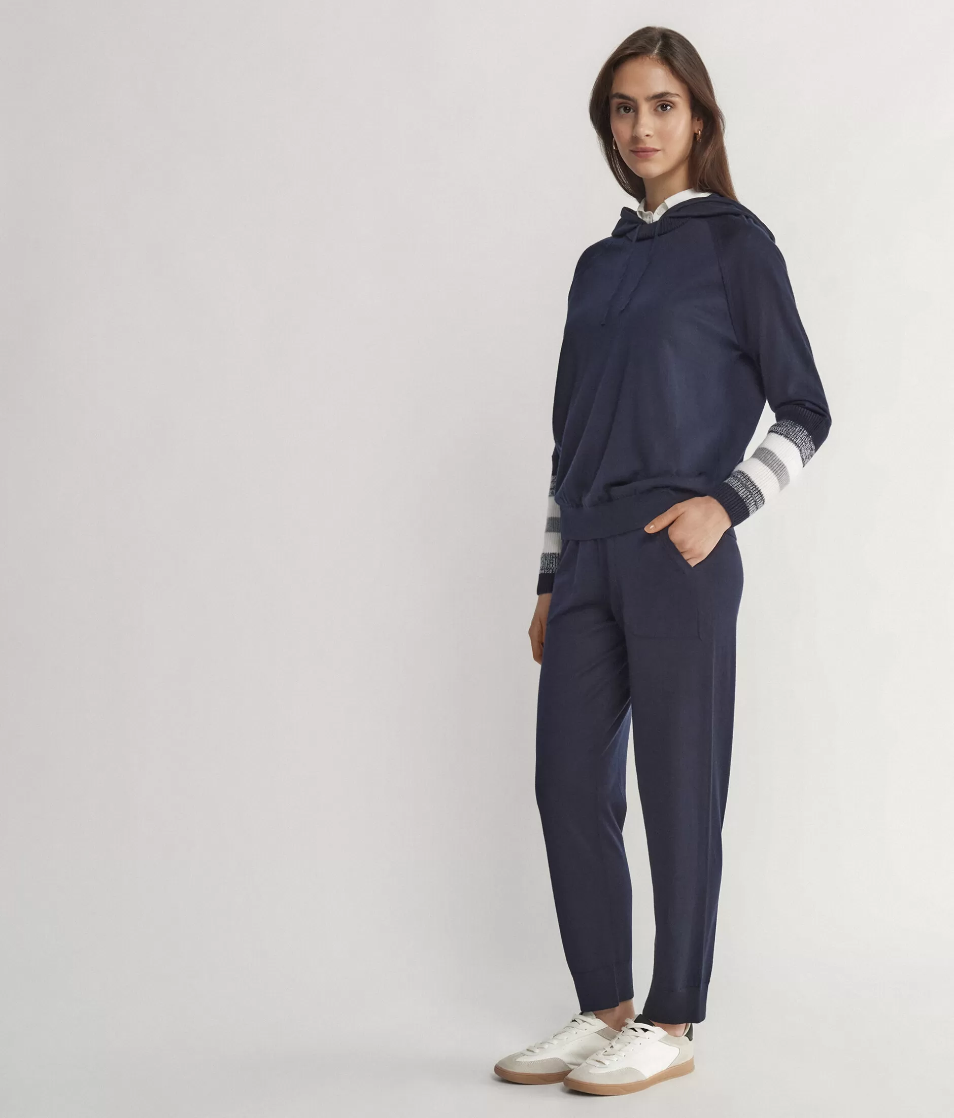 Best Sale Falconeri Ultrafine Cashmere Cuffed Pants blue -9400 - navy blue