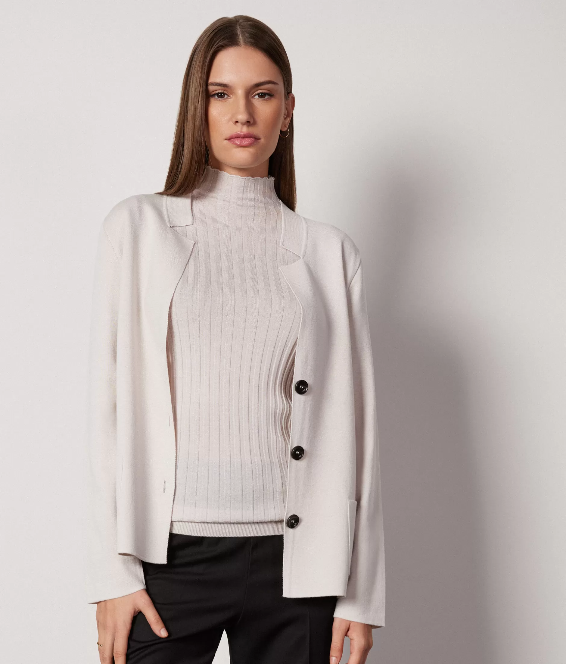 Best Sale Falconeri Ultrafine Cashmere Flat Rib Turtleneck ivory -8644 - light alabaster