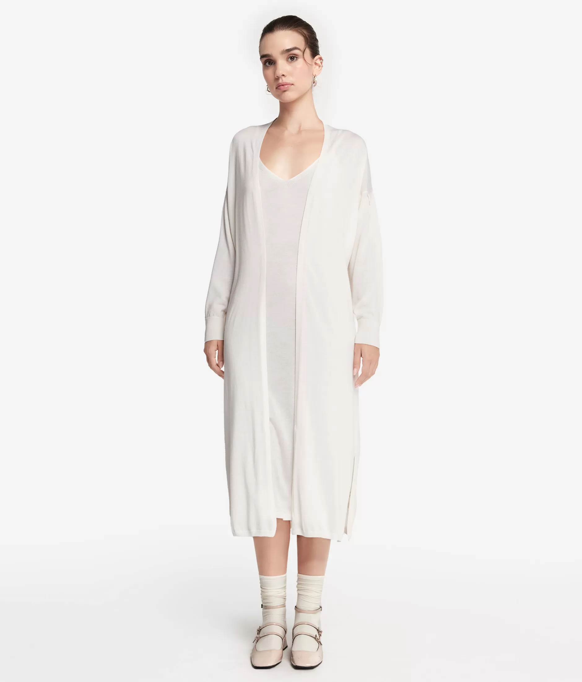 Clearance Falconeri Ultrafine Cashmere Long Cardigan white -8005 - bow