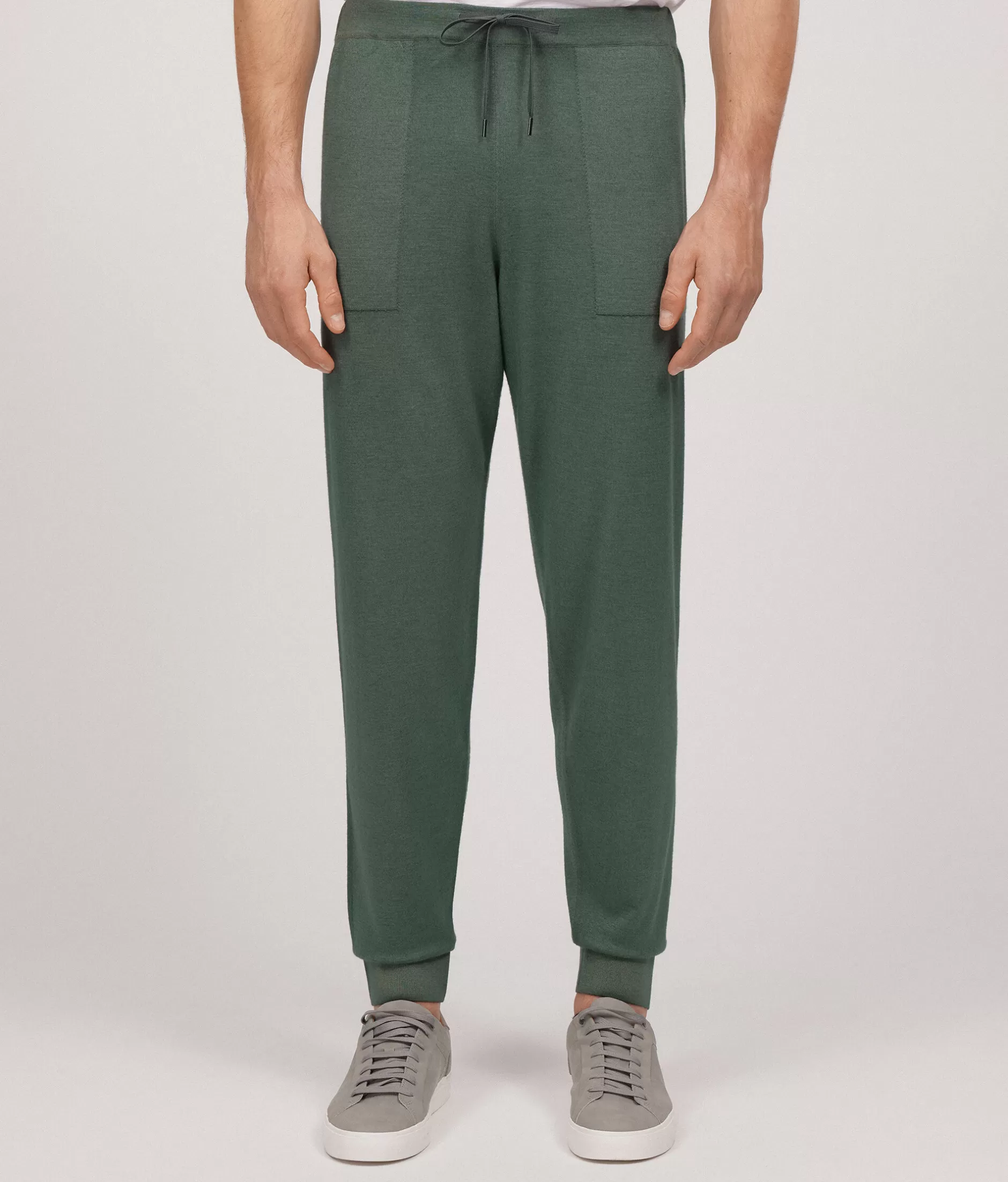 Clearance Falconeri Ultrafine Cashmere Pants green -8977 - garment-dyed laurel green