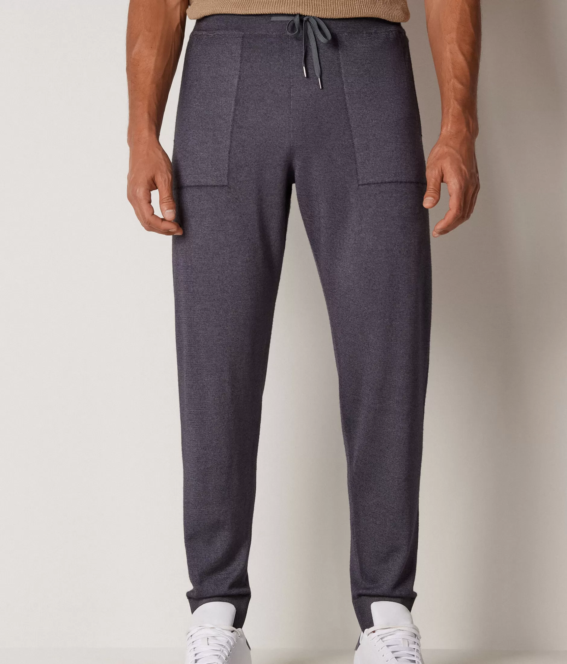 Shop Falconeri Ultrafine Cashmere Pants grey -8801 - garment-dyed graphite