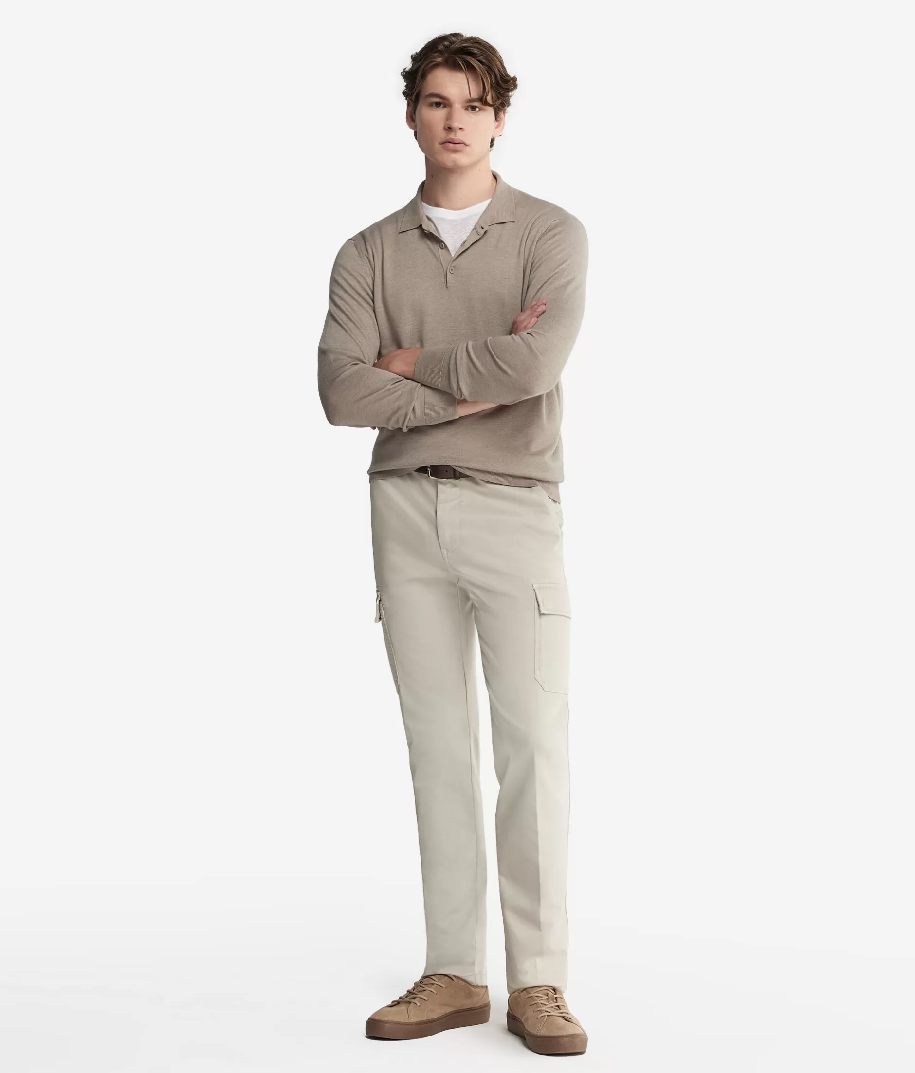 Clearance Falconeri Ultrafine Cashmere Polo natural -9090 - garment-dyed sand