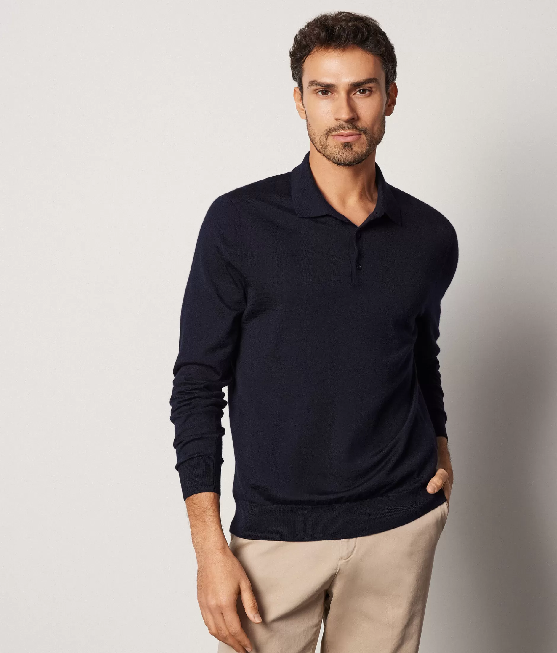 Best Falconeri Ultrafine Cashmere Polo blue -9400 - navy blue